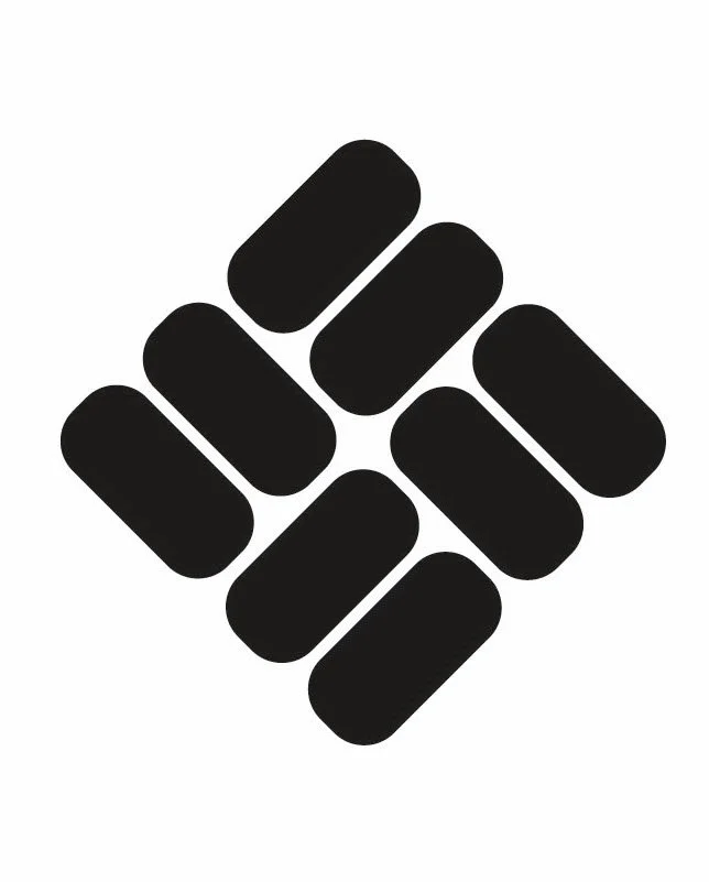 A black and white graphic of nine pills arranged in a diamond shape.