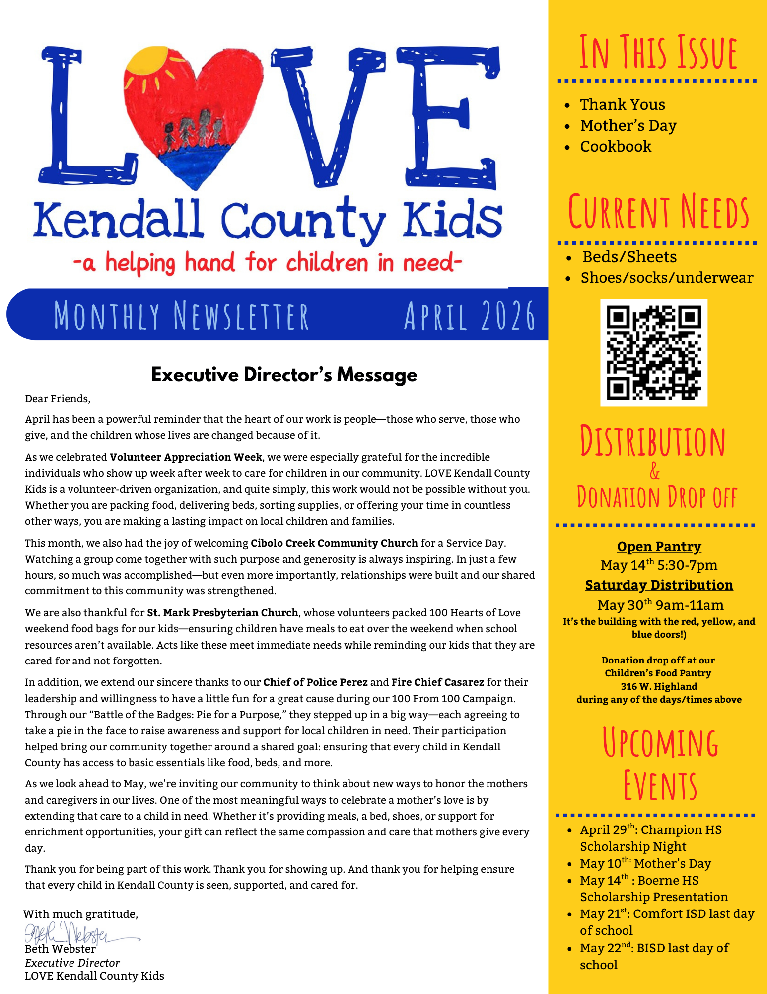 April 2026 Newsletter