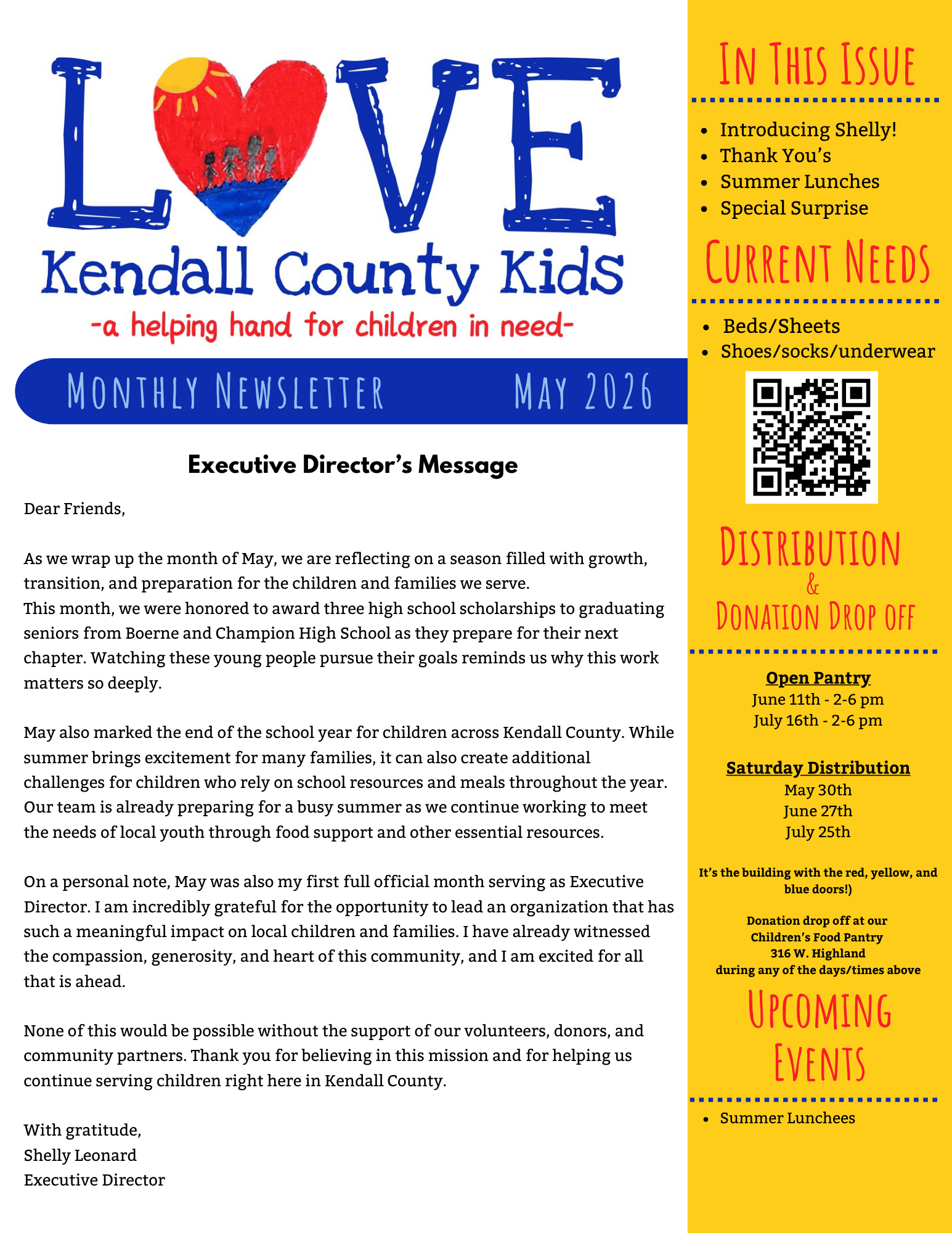 May 2026 Newsletter