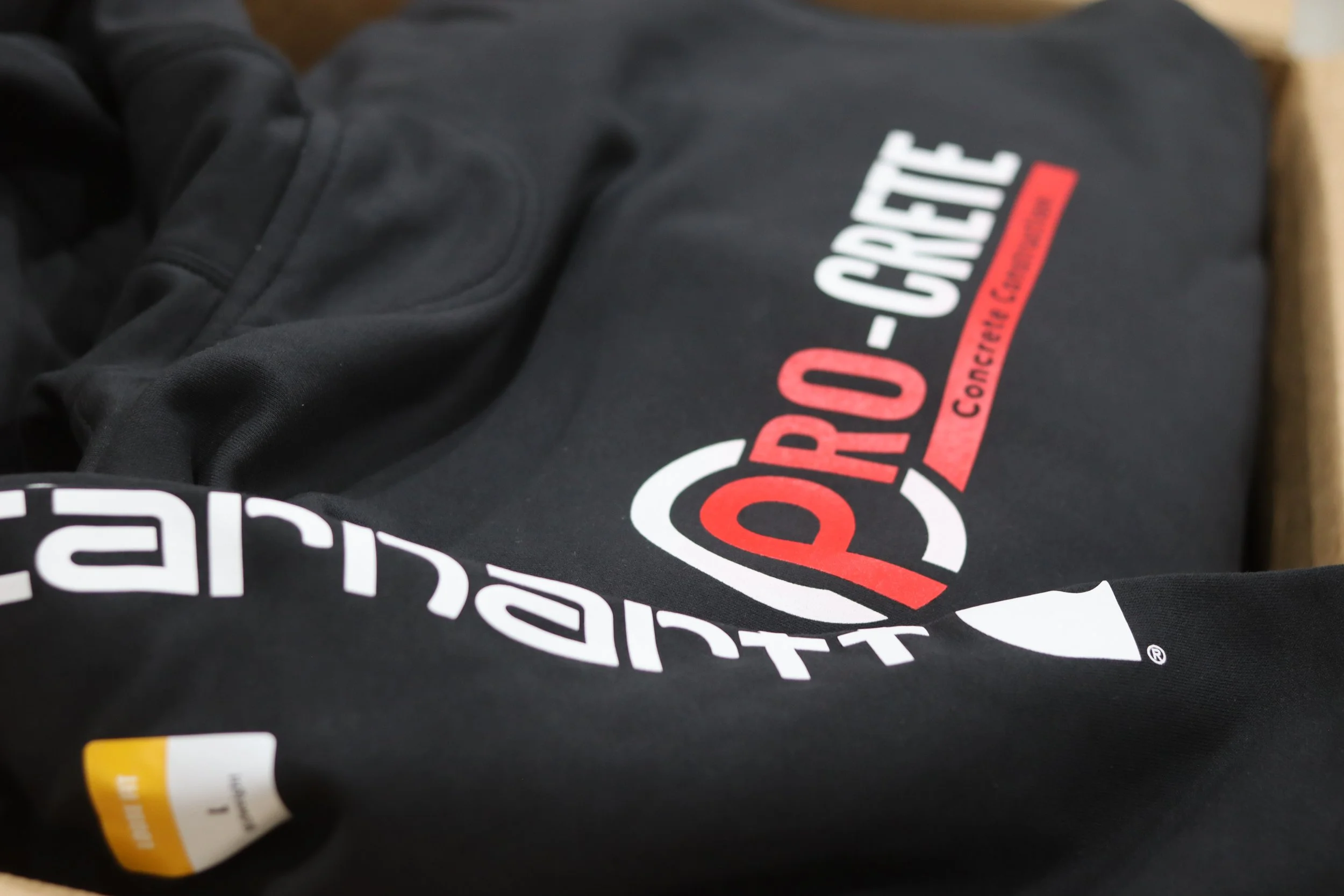 Pro-Crete Hoodies. They are next to the old Arvu Auto Building in town.