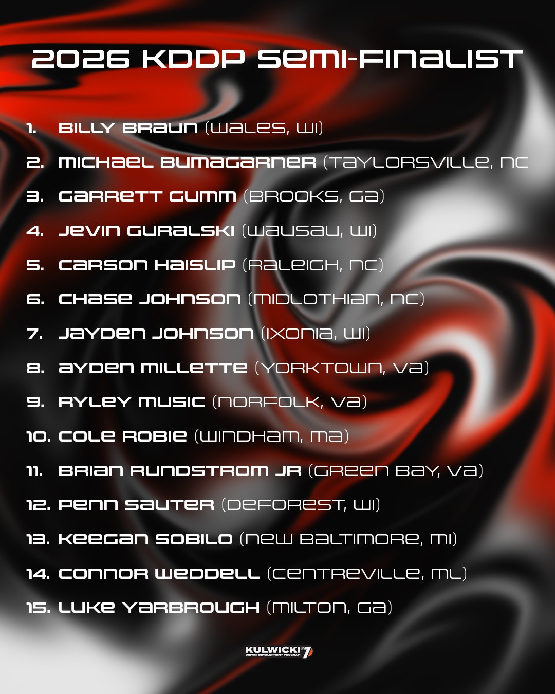 15 Semifinalists From 102 Applicants