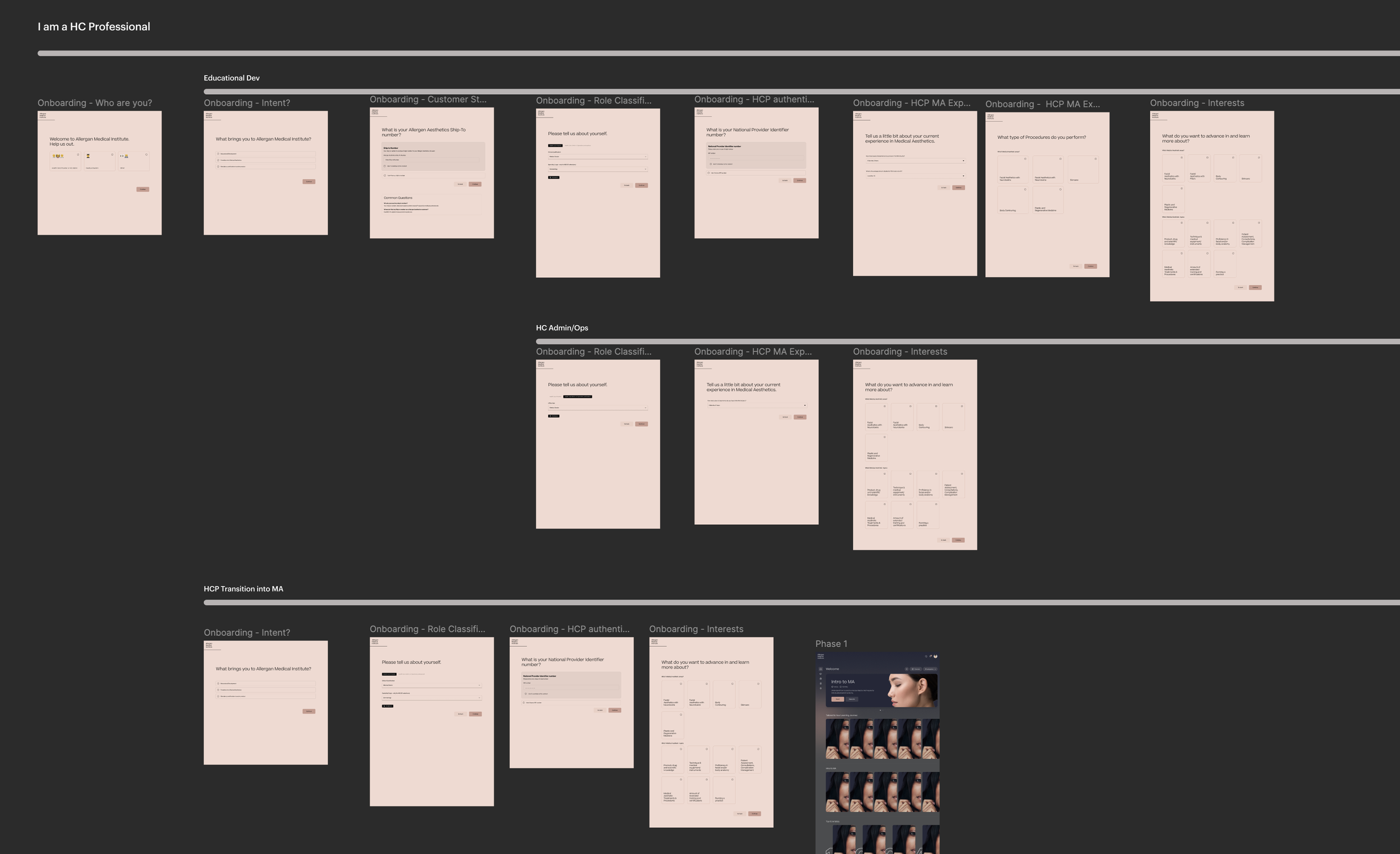 First draft of onboarding flow