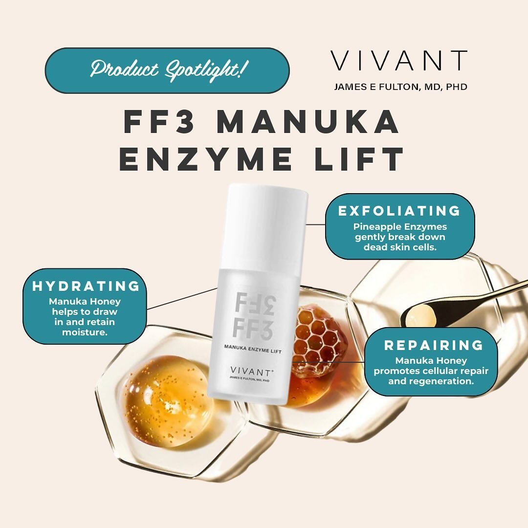 ✨Product Spotlight: The @vivantskincare FF3 Manuka Enzyme Lift! ✨

Crafted with the highest-grade ingredients, this mask delivers unparalleled results for radiant, revitalized skin. 🌿

🍯 Manuka Honey: This hydrating ingredient promotes cellular rep