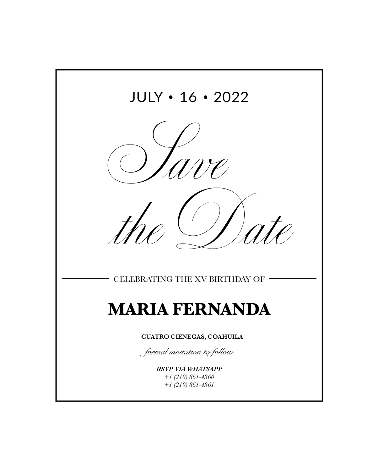 Simple Save the Date