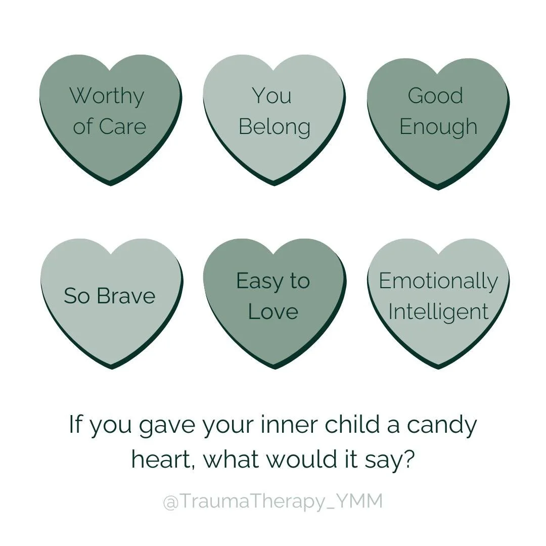 💖 If you could give your inner child a candy heart, what would it say? 🍬✨ Drop yours in the comments! ⬇️ 

:
:
:
:
:

#InnerChildHealing #cptsd #PTSD #traumatherapy #traumahealing #healingjourney #complextrauma #childhoodtrauma #developmentaltrauma