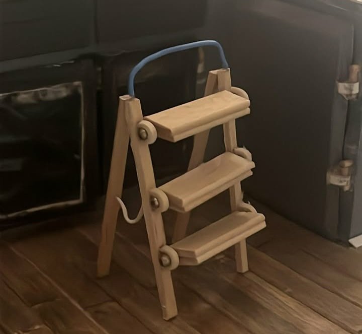 How to make a Popsicle Stick Rotating Steps Folding Ladder
