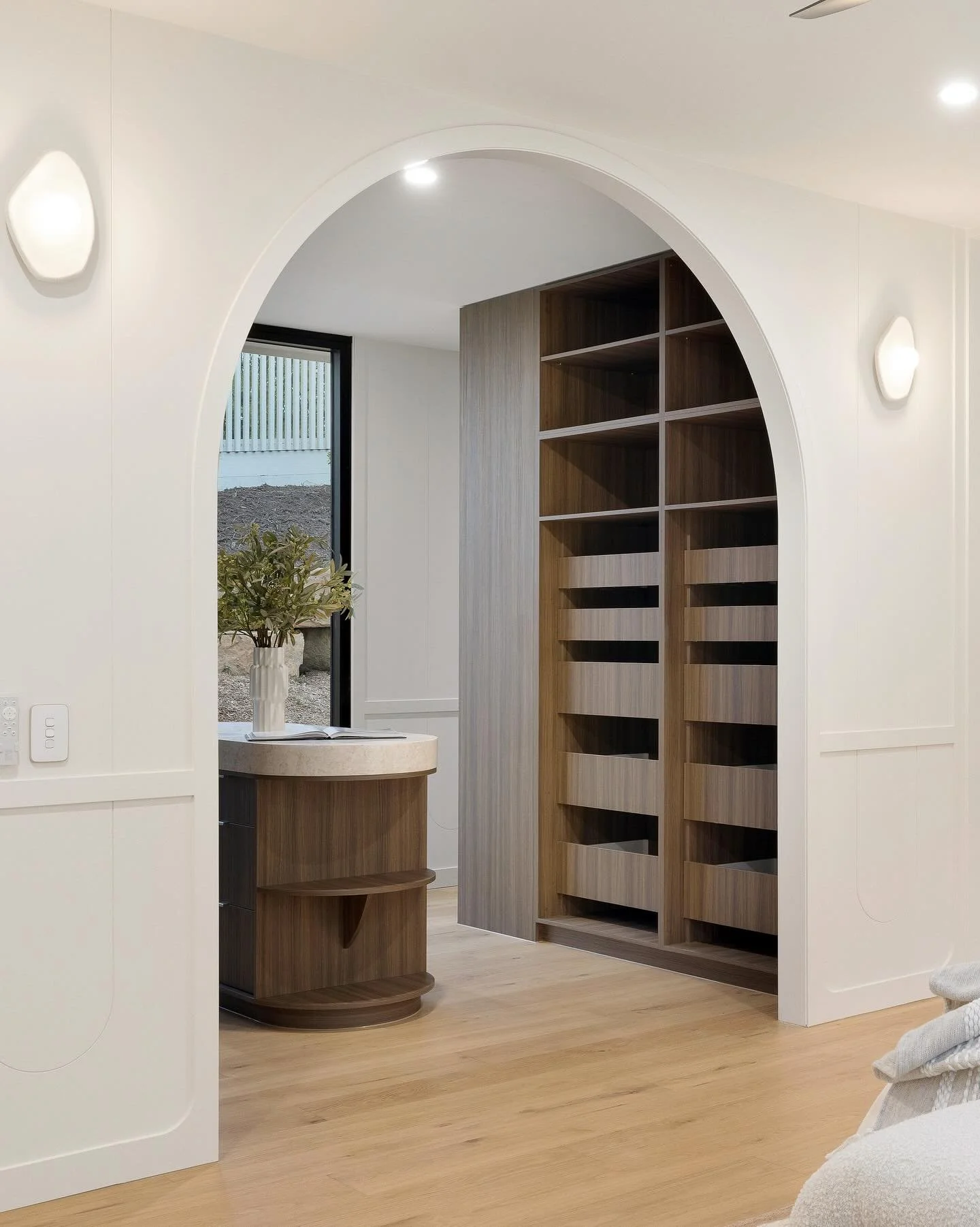 Our Saba Arch Walkthrough, installed in this walk-in robe. A refined detail that elevates the space with soft curves and timeless architectural character.

Have a project in mind? Get in touch &mdash; we&rsquo;d love to help bring your vision to life
