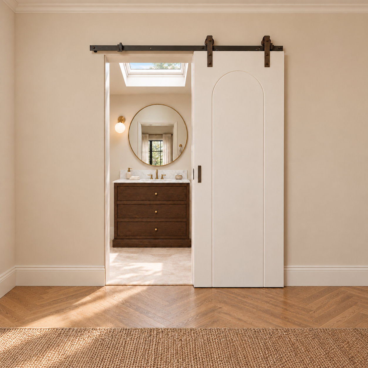Warm Bathroom, Ivory Barn Door.png