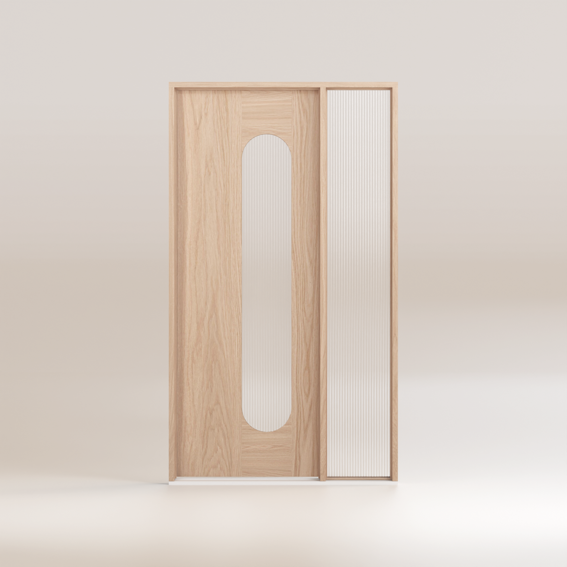 Arlo - Glass/Oak Entry Door Kit Single + Sidelight (Right)