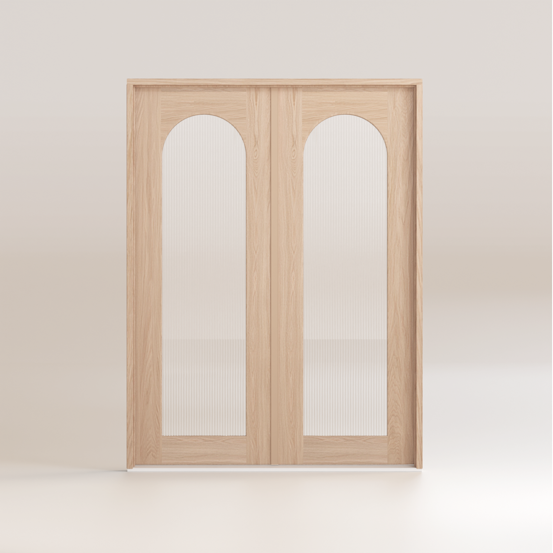 Saba - Glass/Oak Double Entry Door Kit