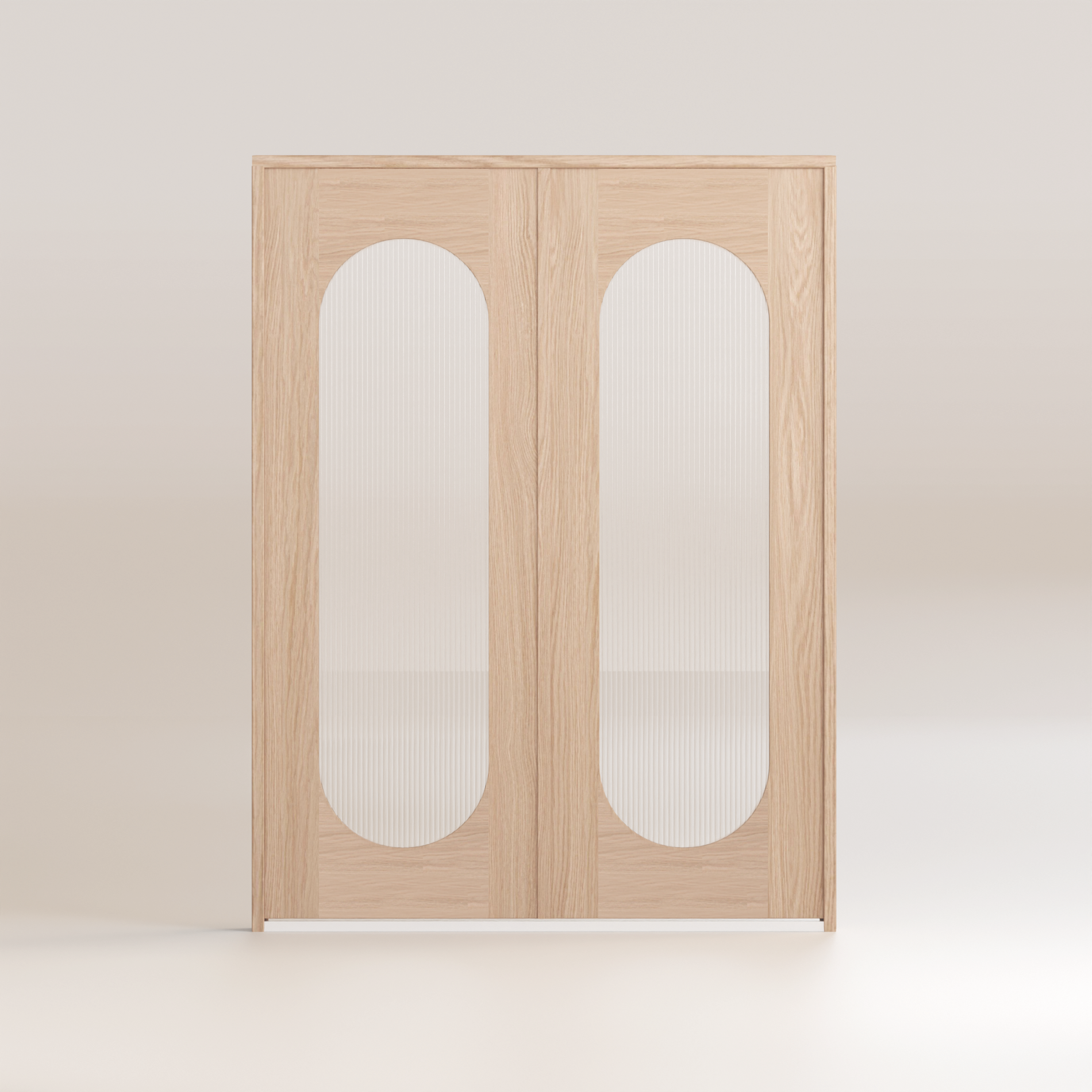 Saba - Glass/Oak Double Entry Door Kit