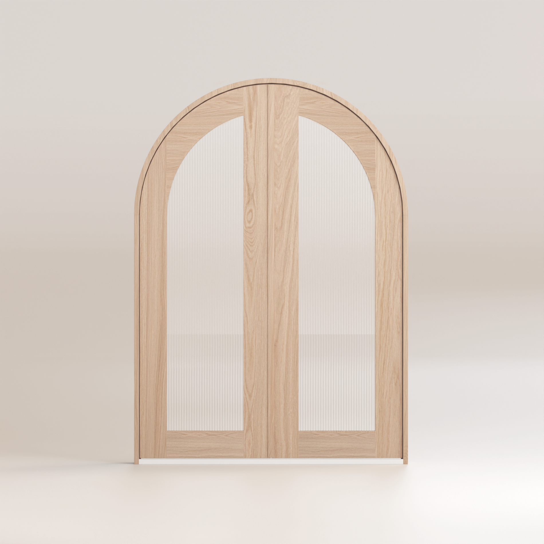 Saba - Glass/Oak Double Arch Entry Door Kit