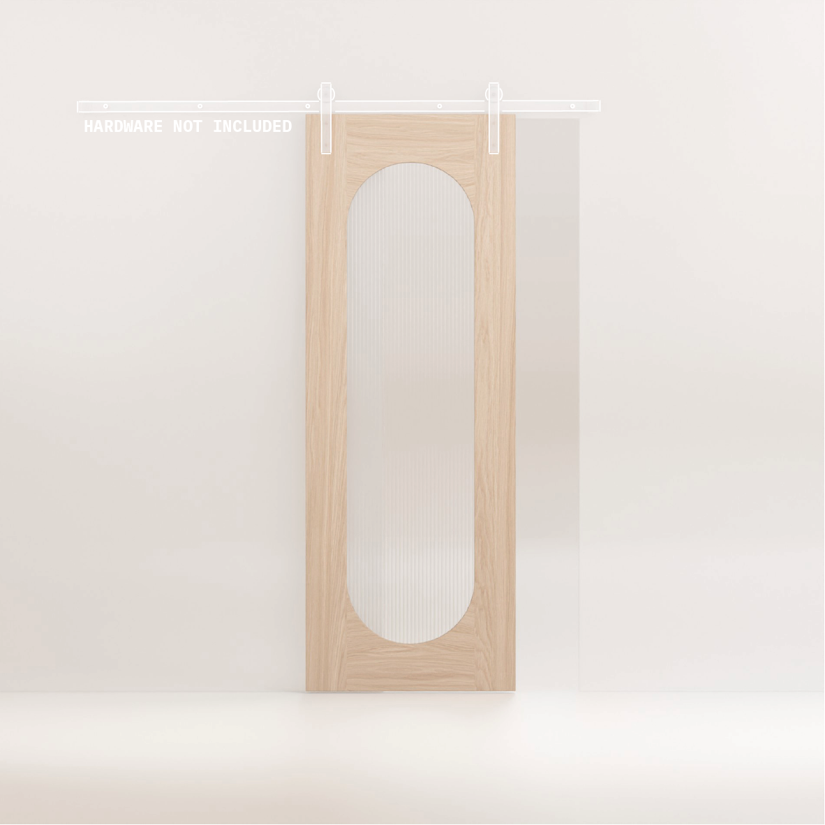 Zaya - Glass/Oak Square Barn Door (Door Only)