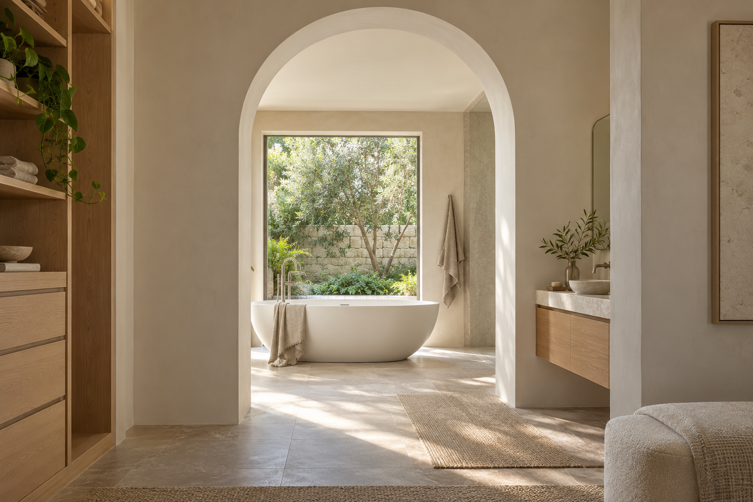 Semicircular arch frames a coastal bathroom.png