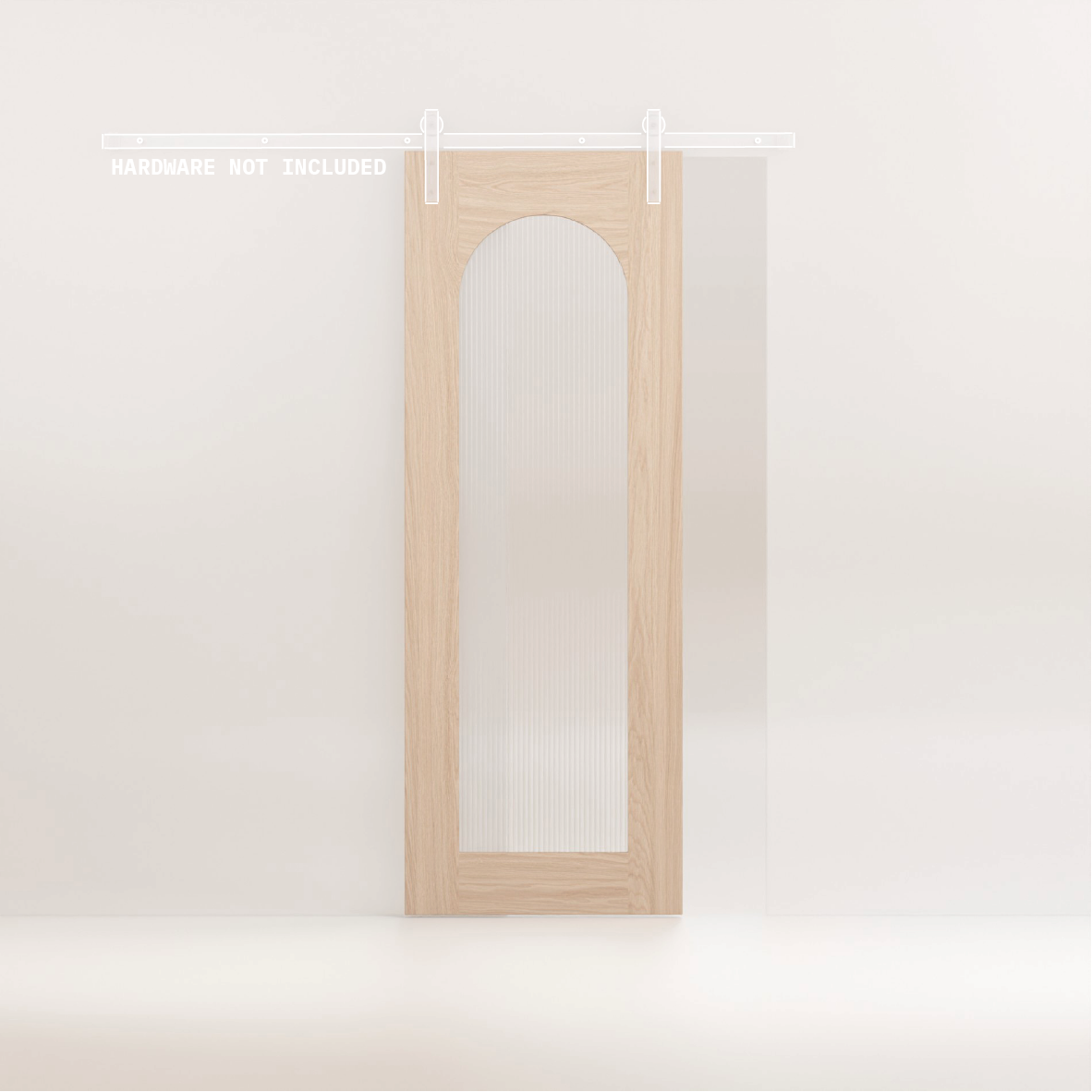 Saba - Glass/Oak Square Barn Door (Door Only)