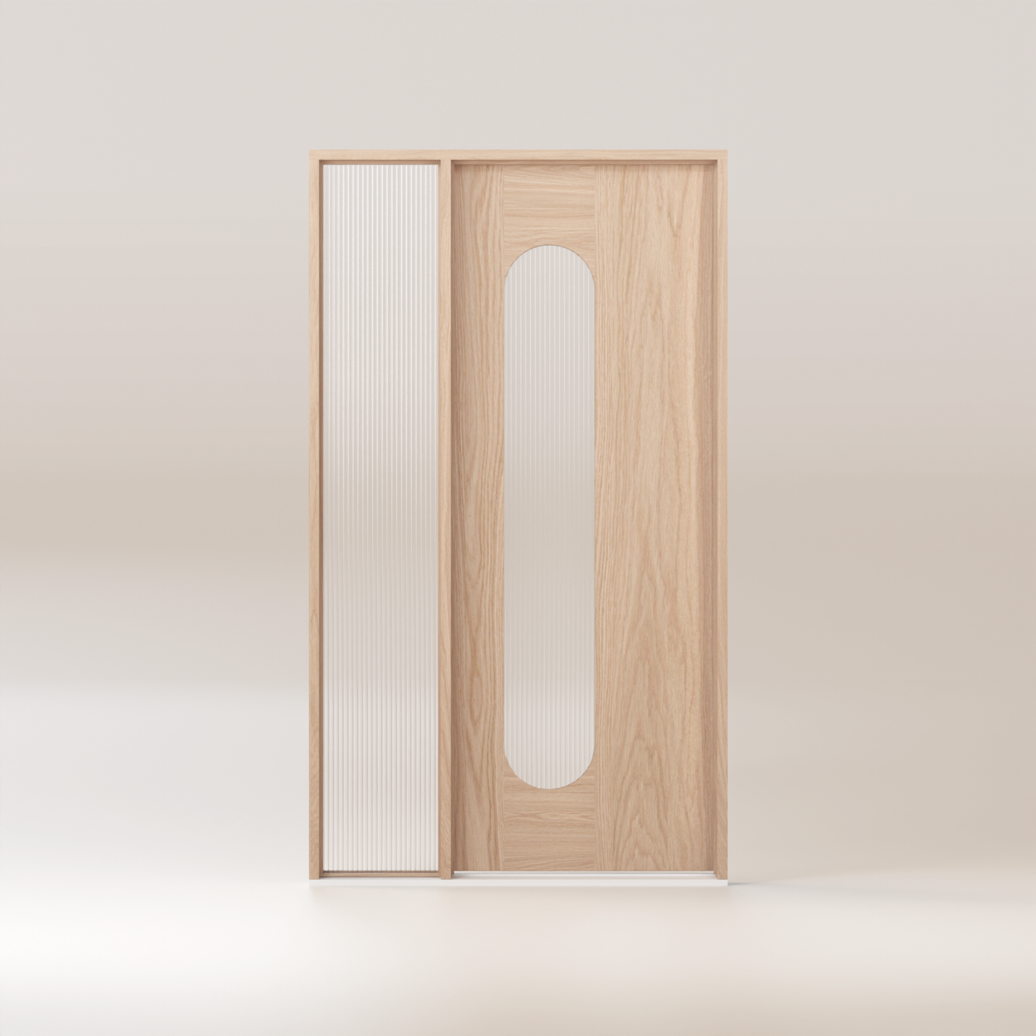 Arlo - Glass/Oak Entry Door Kit Single + Sidelight (Left)