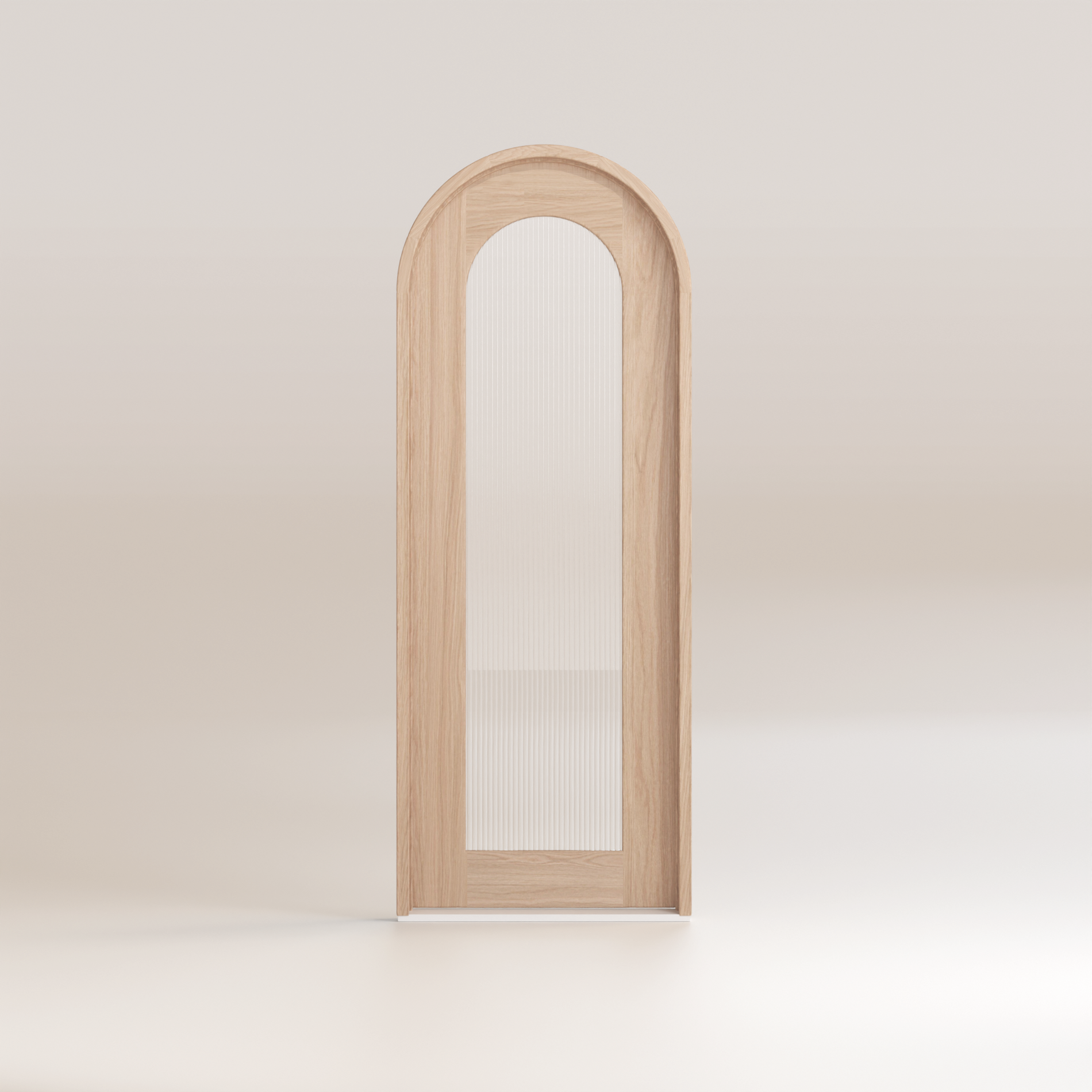Saba - Glass/Oak Arch Entry Door Kit Single
