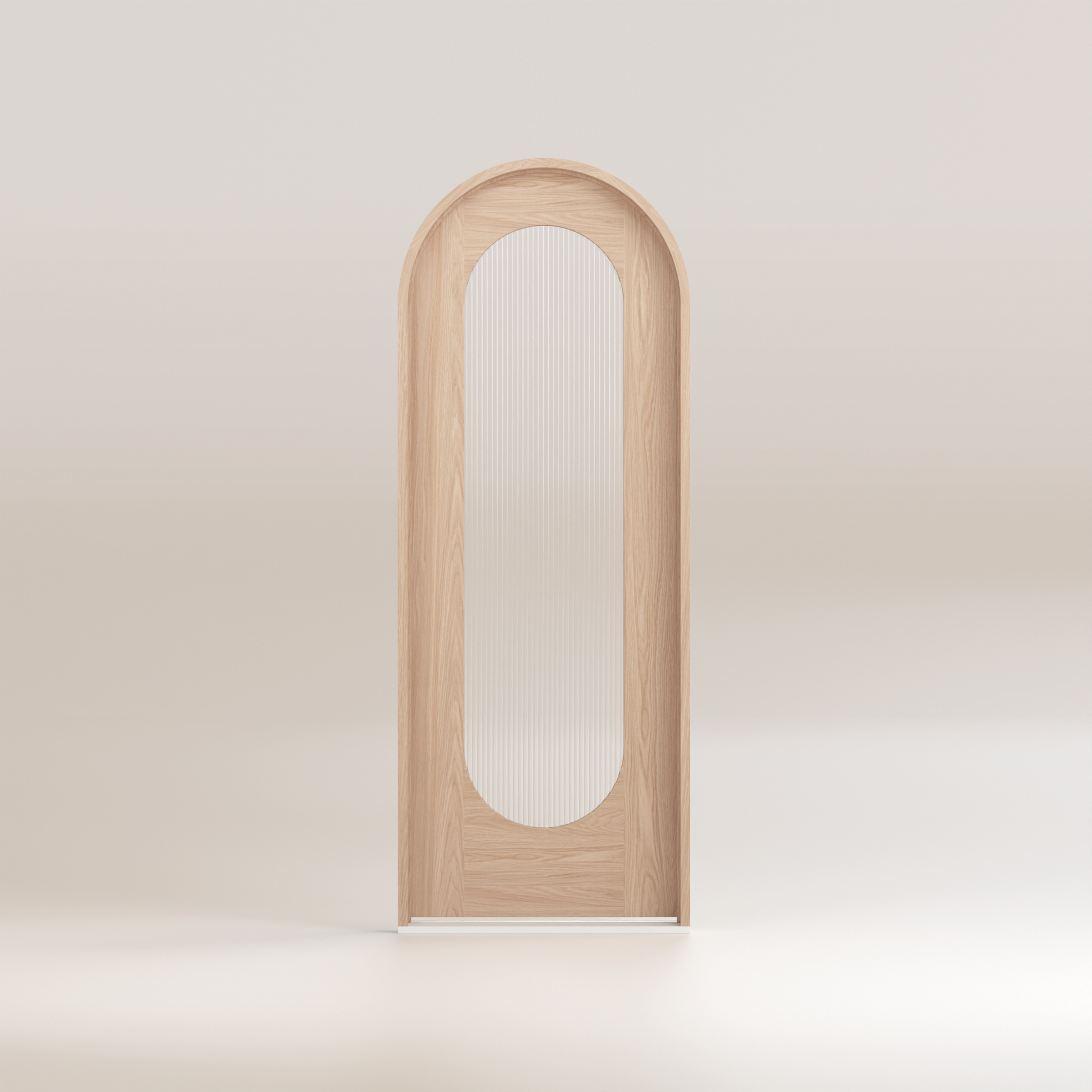 Zaya - Glass/Oak Arch Entry Door Kit Single