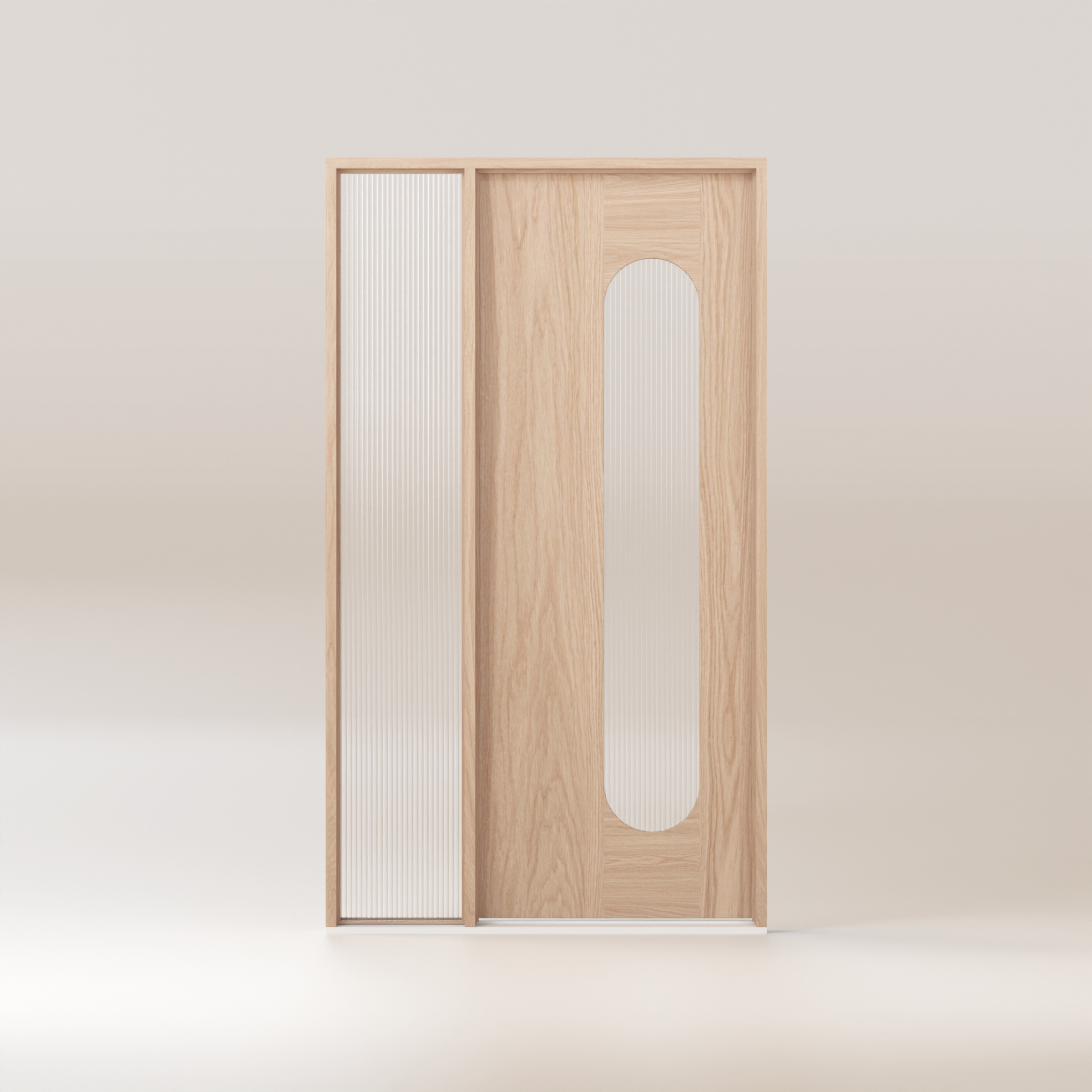 Arlo - Glass/Oak Entry Door Kit Single + Sidelight (Left)