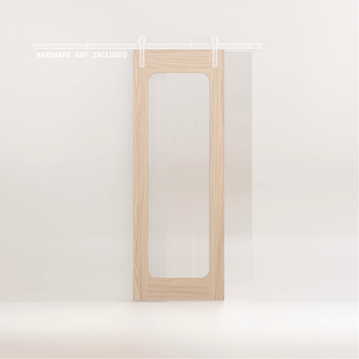 Vali - Glass/Oak Square Barn Door (Door Only)