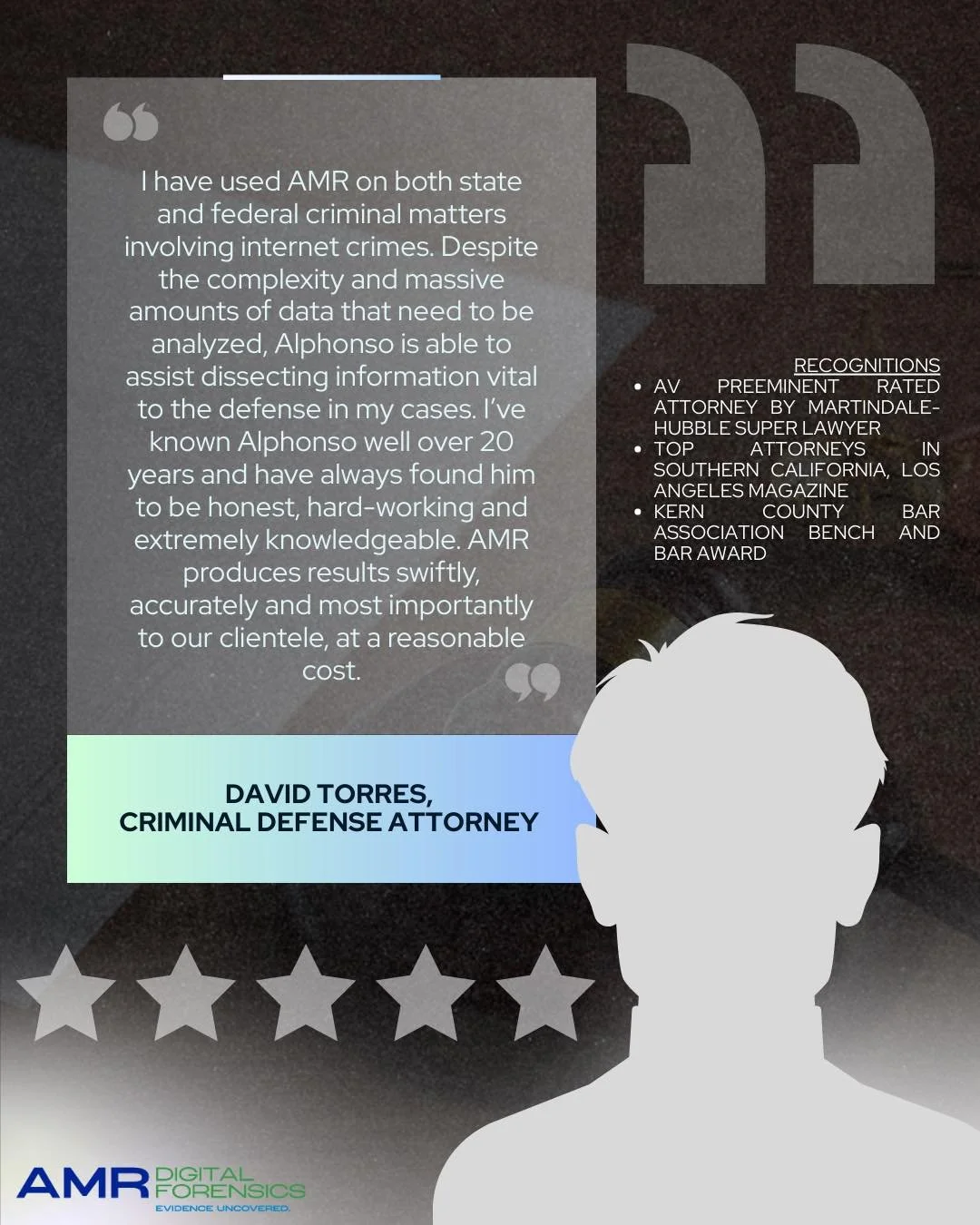 At AMR Digital Forensics, quality isn&rsquo;t optional, it&rsquo;s our standard.

From evidence handling to expert reporting, we&rsquo;re committed to delivering precise, reliable, and court-ready digital forensic services every single time. Our clie