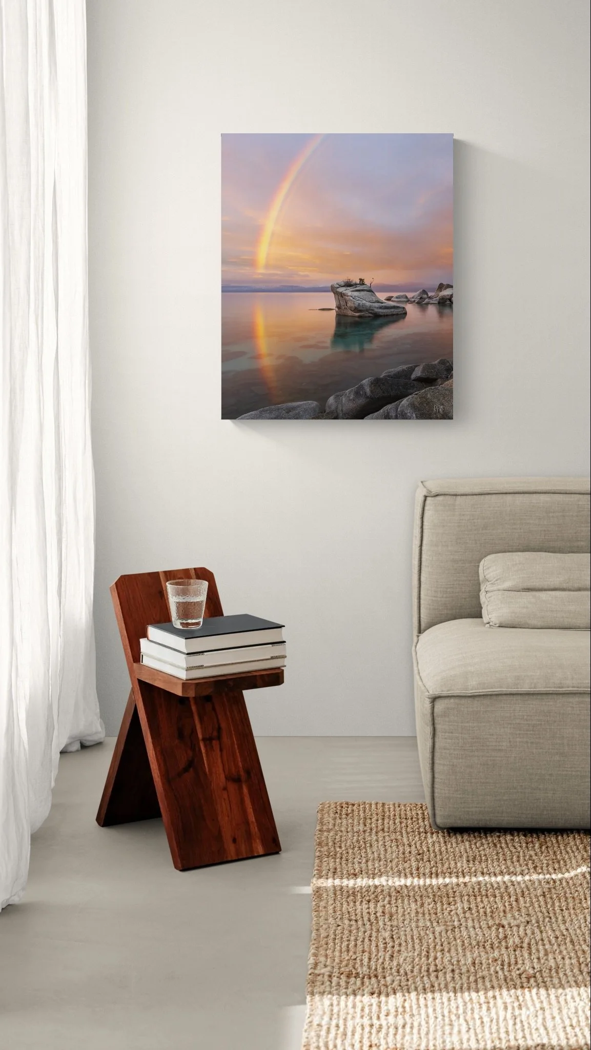 Living room with wooden stool and sofa.jpeg