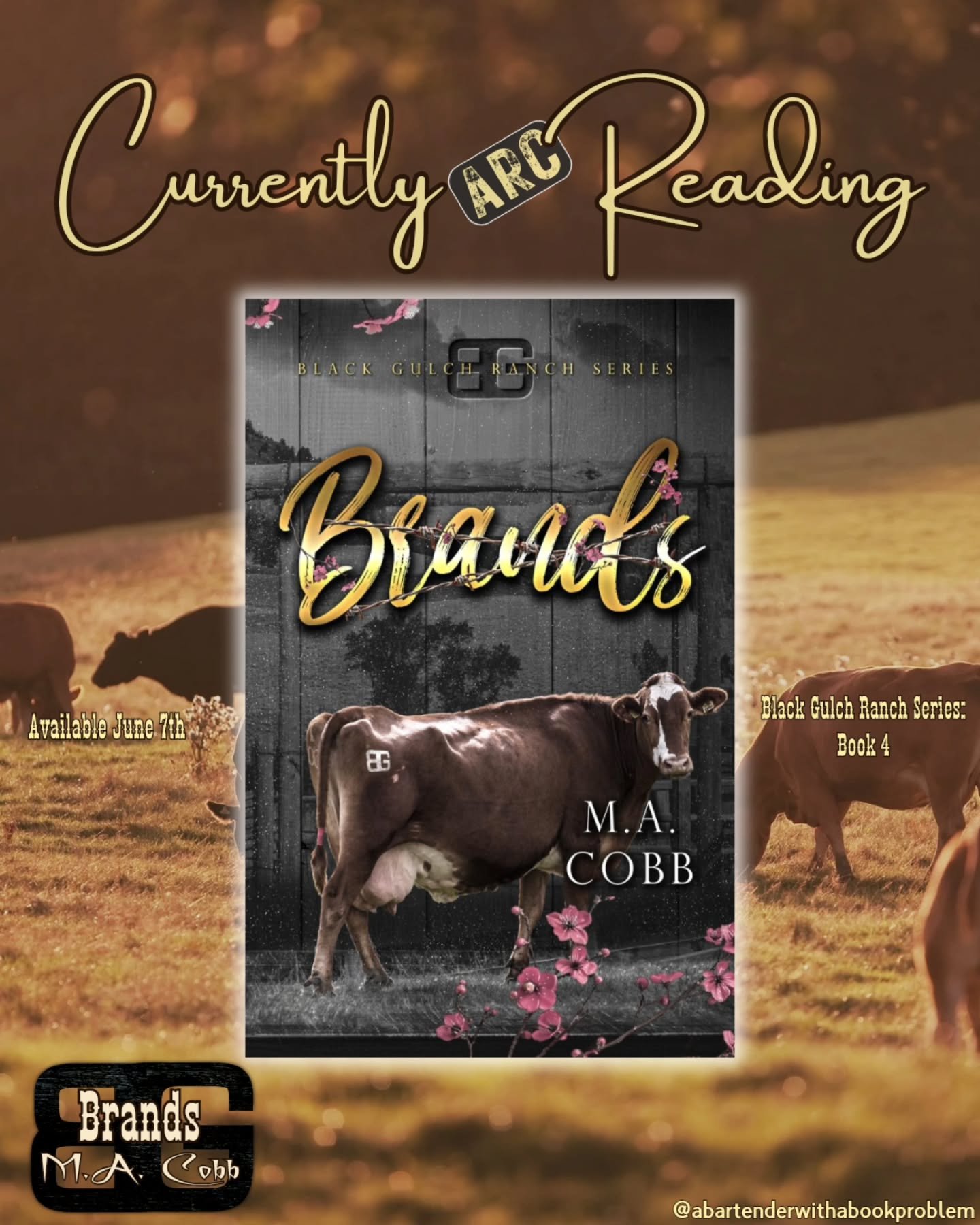 CURRENTLY READING: 🐮 Brands 🐮 By M.A. Cobb 

Black Gulch Ranch Series: Book 4 

📆 RELEASE DATE: June 7, 2025 

&nbsp;&nbsp;&nbsp;&nbsp; ➡️ Pre-order today https://a.co/d/ifdUfOn 

BLURB: 📚 

Blue 

I didn't know when one of my best friends asked 