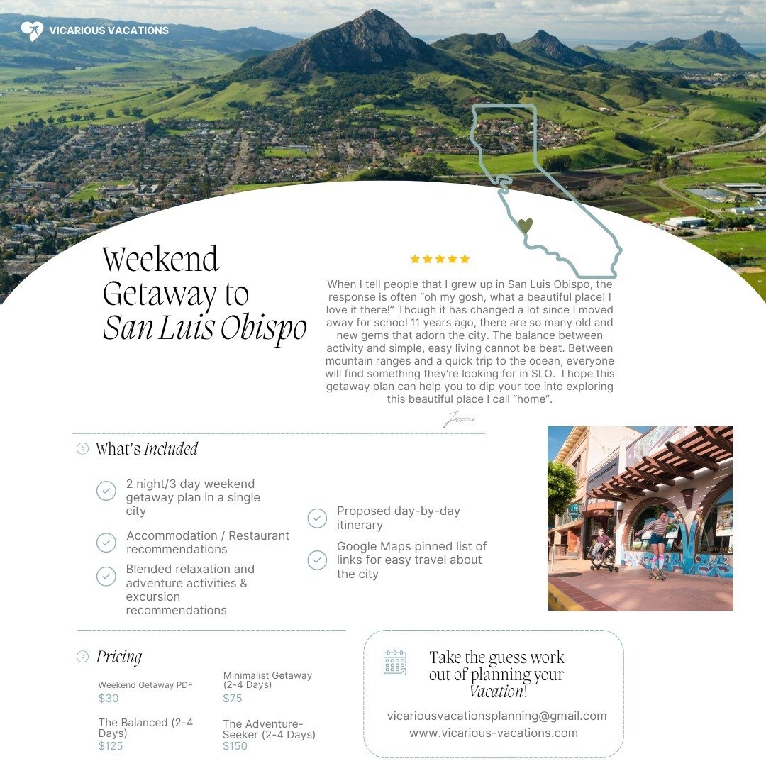 Not sure where to start? Checkout the weekend getaway PDFs on the &quot;Tips &amp; Downloads&quot; page for shorter vacation inspiration 🏝️