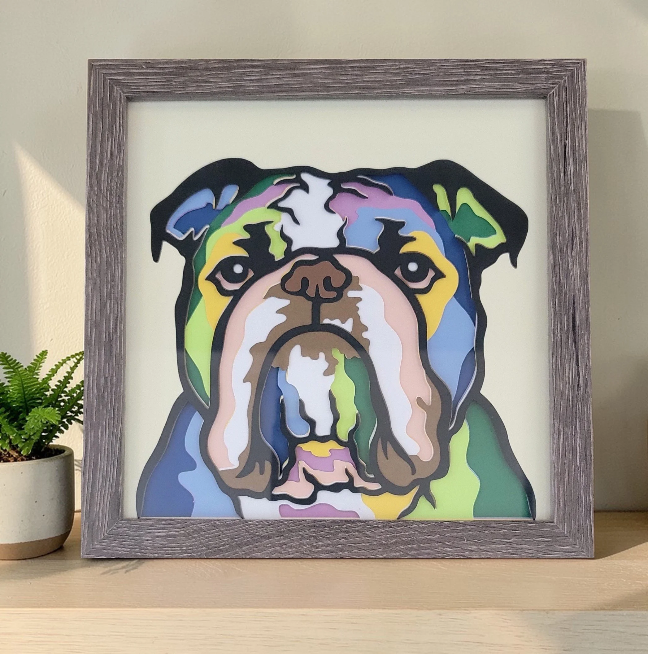 ENGLISH BULLDOG GREY FRAME WITH PLANT.jpg