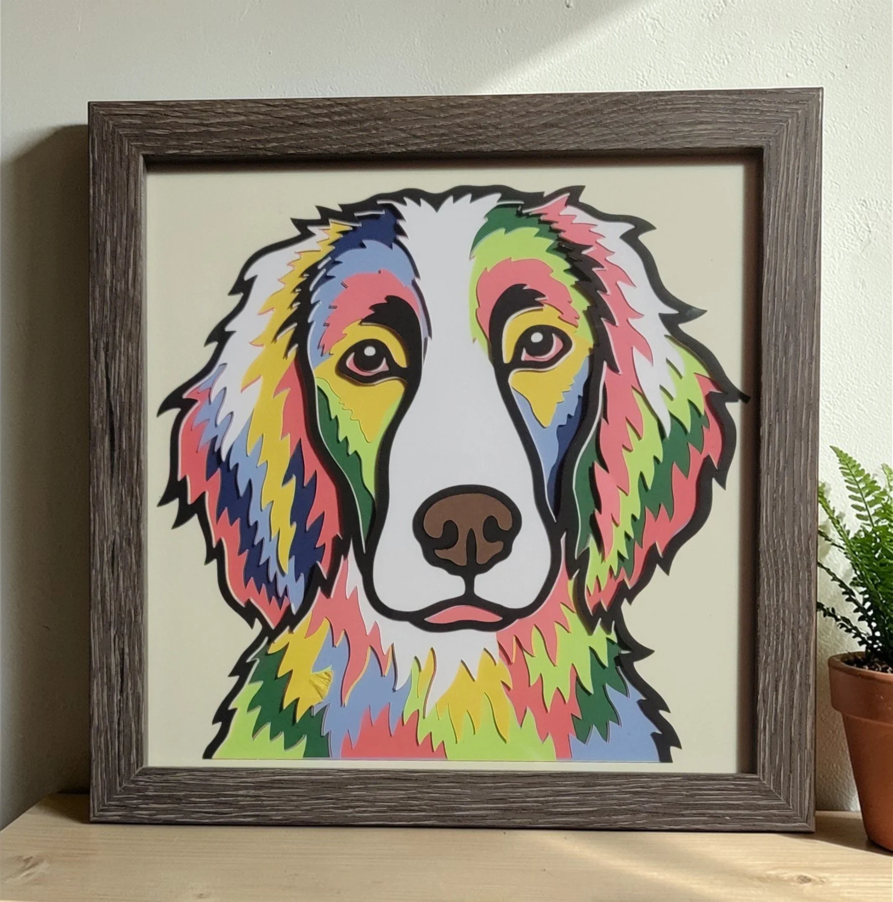 BRITTANY SPANIEL GREY FRAME WITH PLANT.jpg