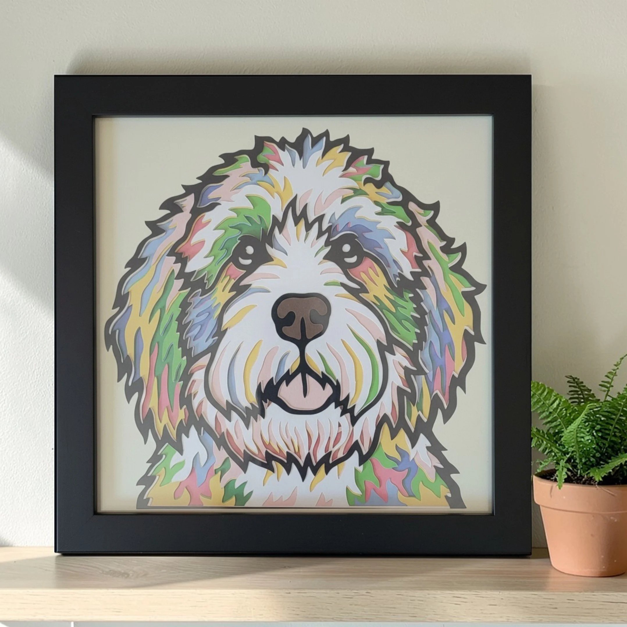 BERNEDOODLE BLACK FRAME WITH PLANT.jpg