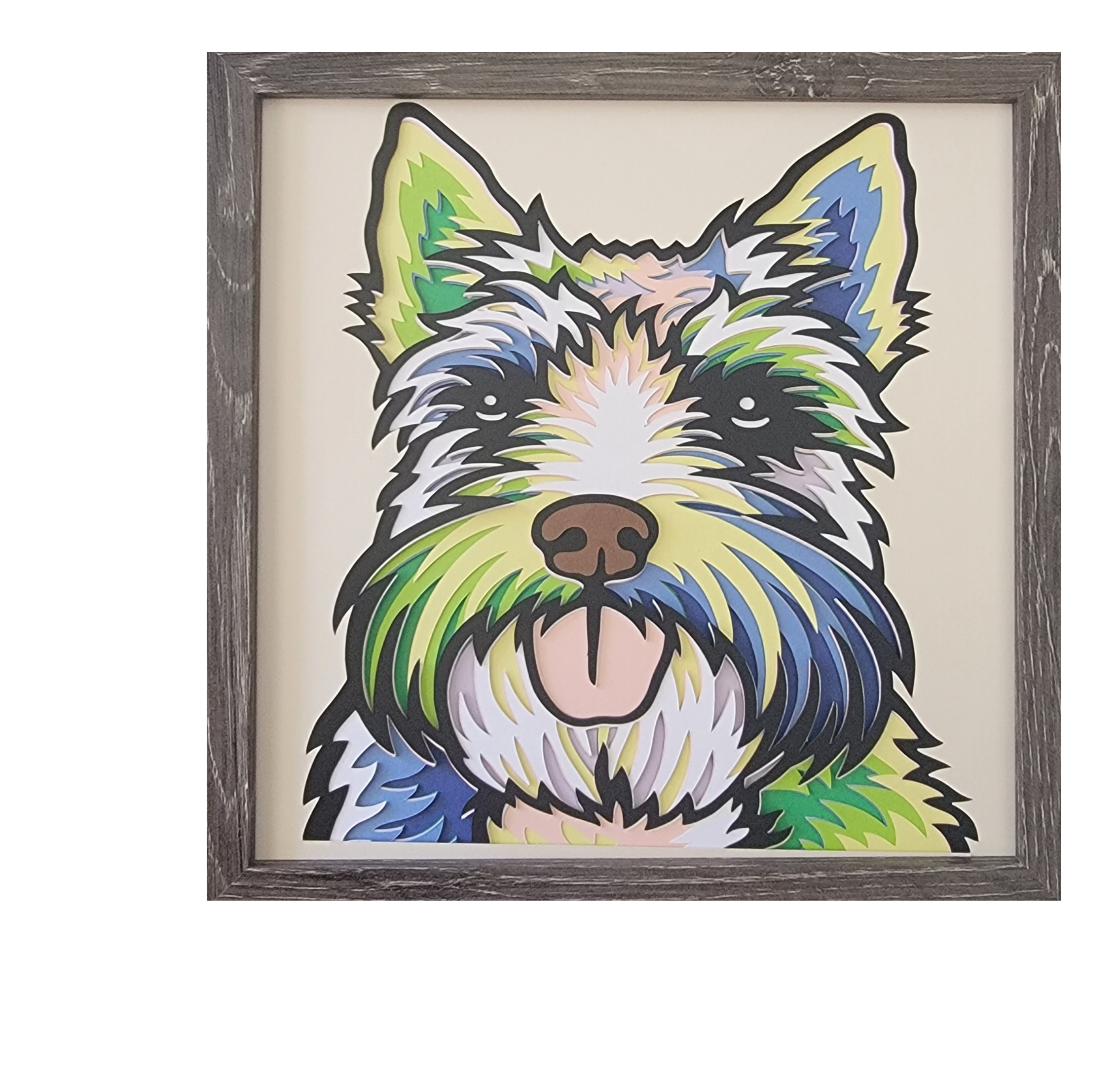 Scottish Terrier Layered Cardstock Wall Art – Colorful Dog Breed Décor ...