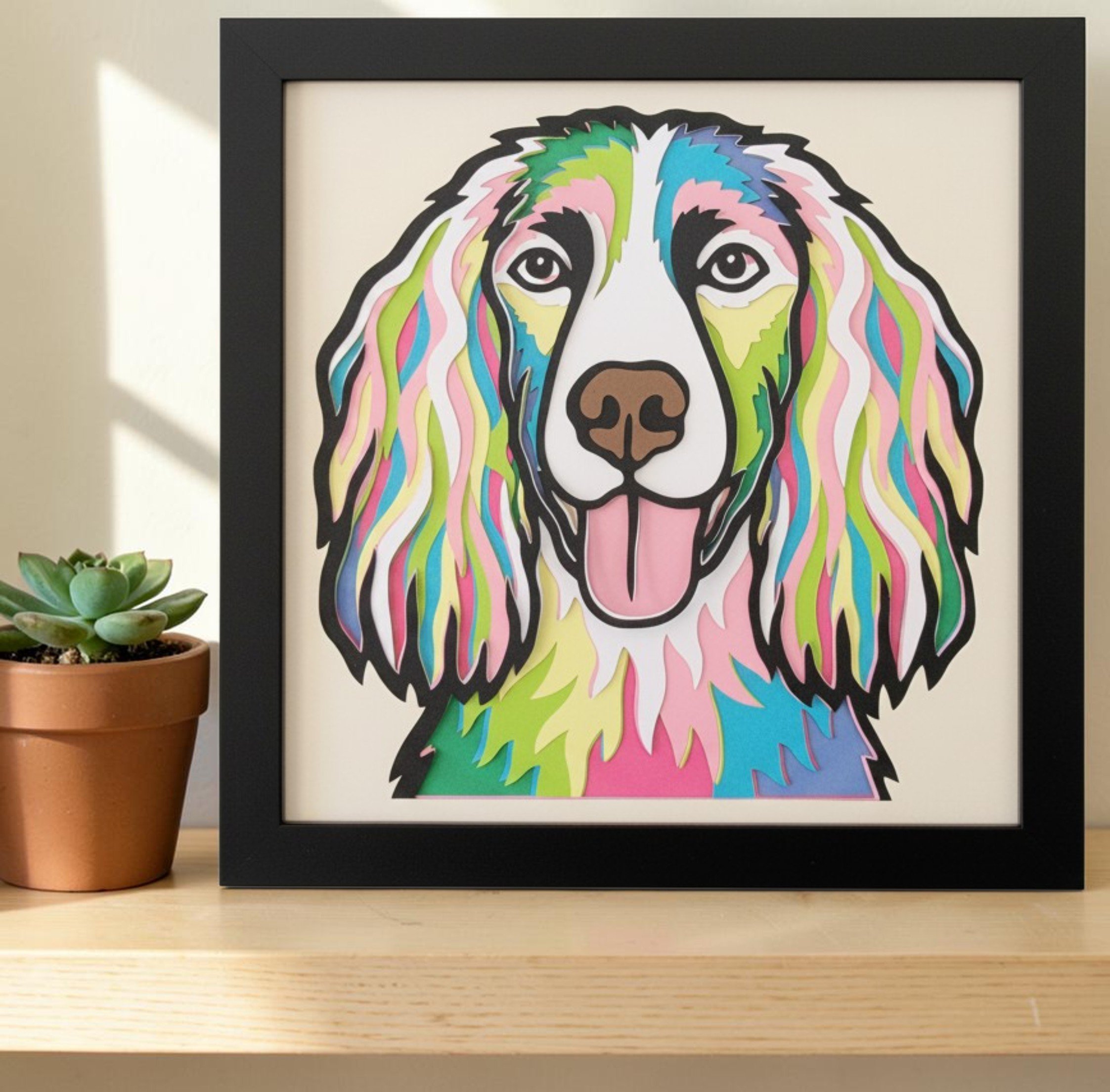 Springer Spaniel Black Frame with Plant.jpg