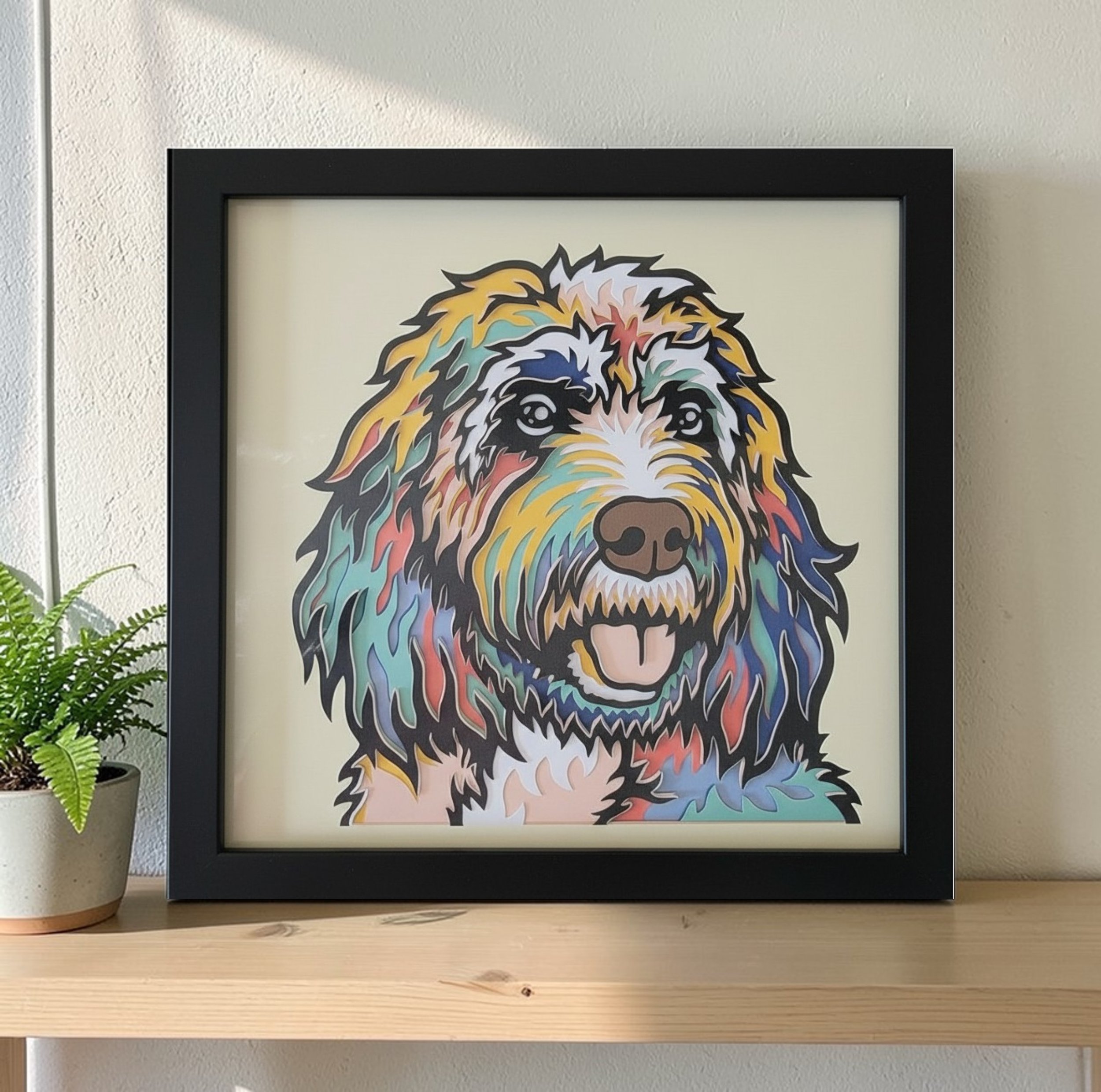 COCKAPOO BLACK FRAME WITH PLANT.jpg