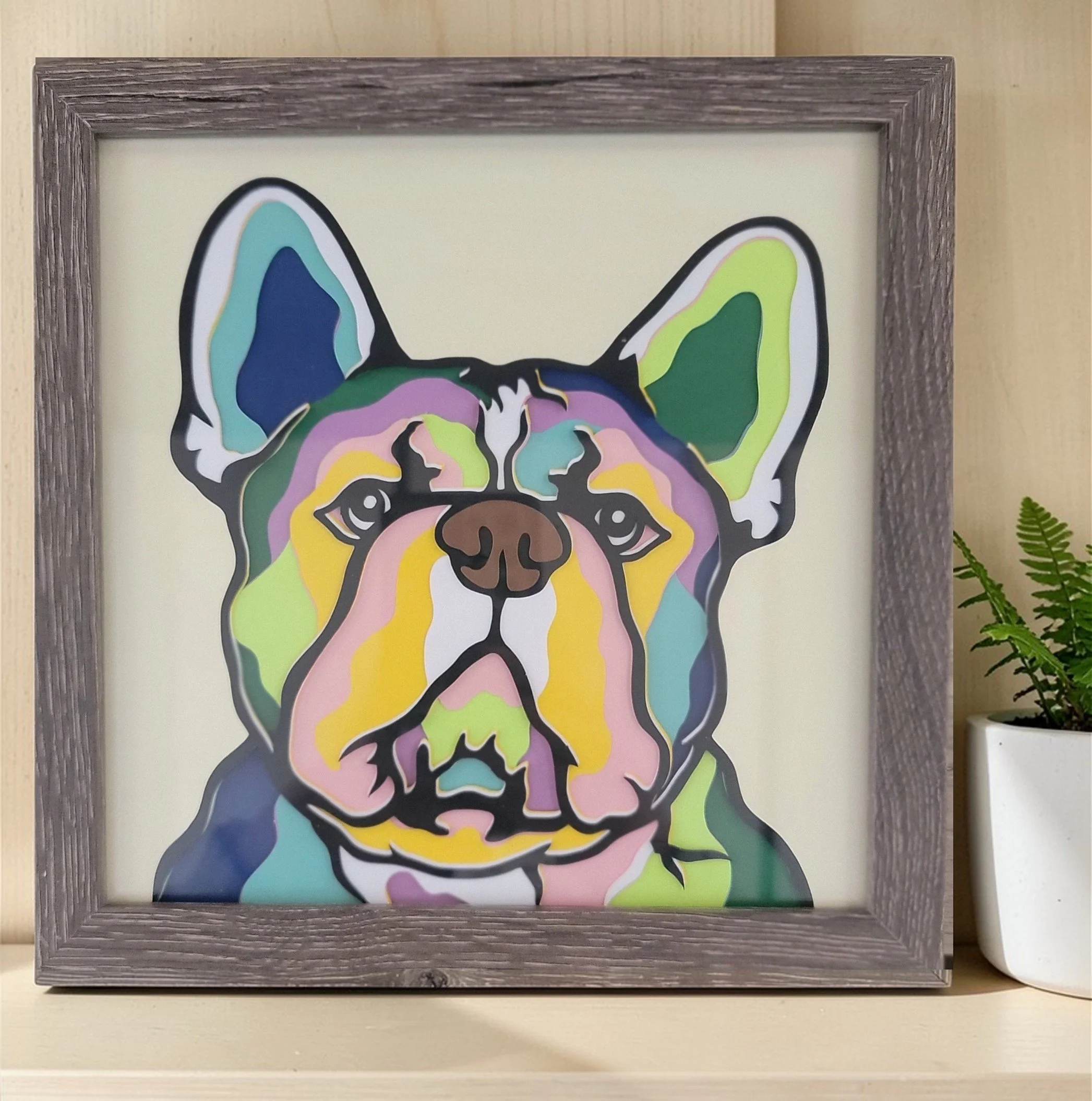 FRENCH BULLDOG GREY FRAME WITH PLANT.jpg