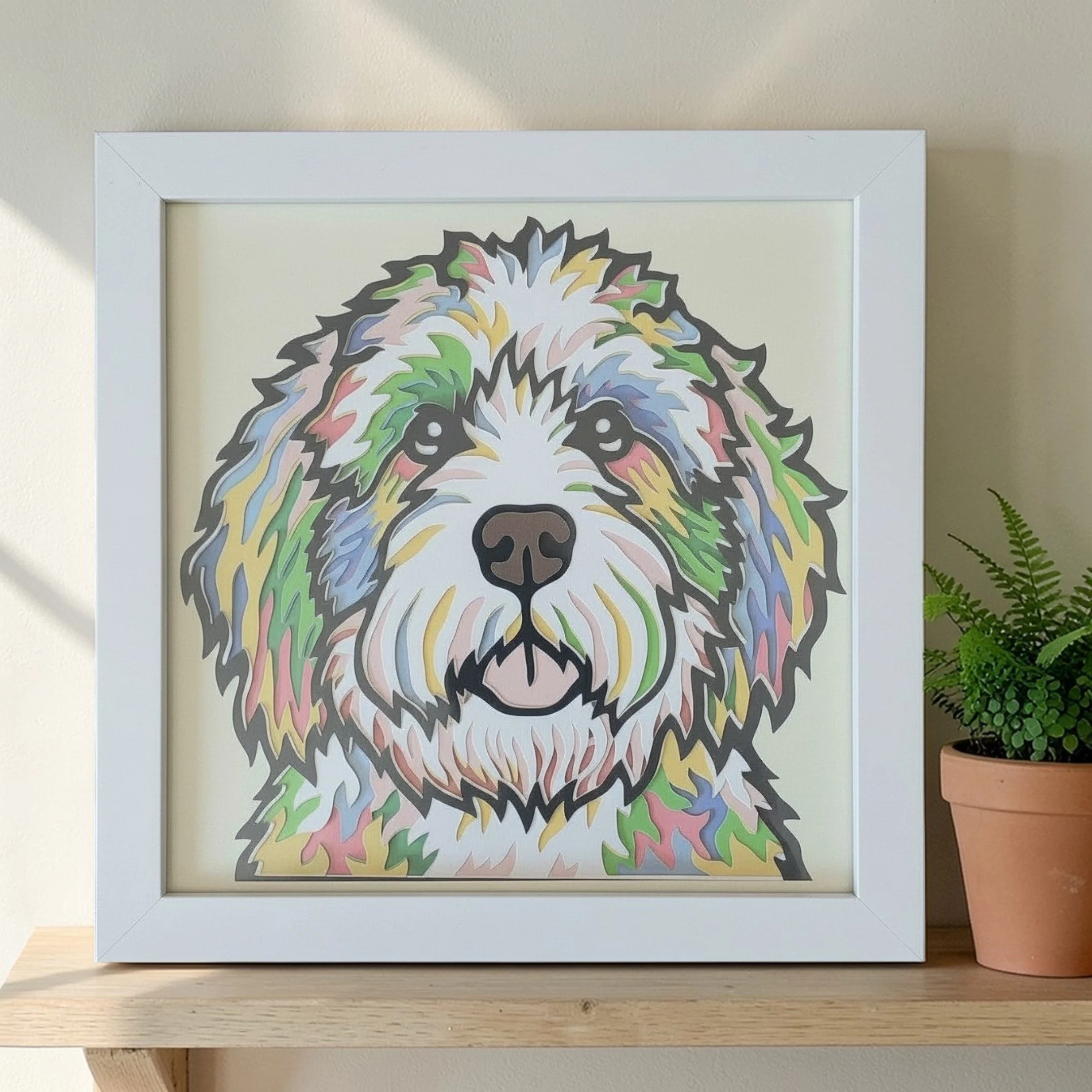 BERNEDOODLE WHITE FRAME WITH PLANT.jpg