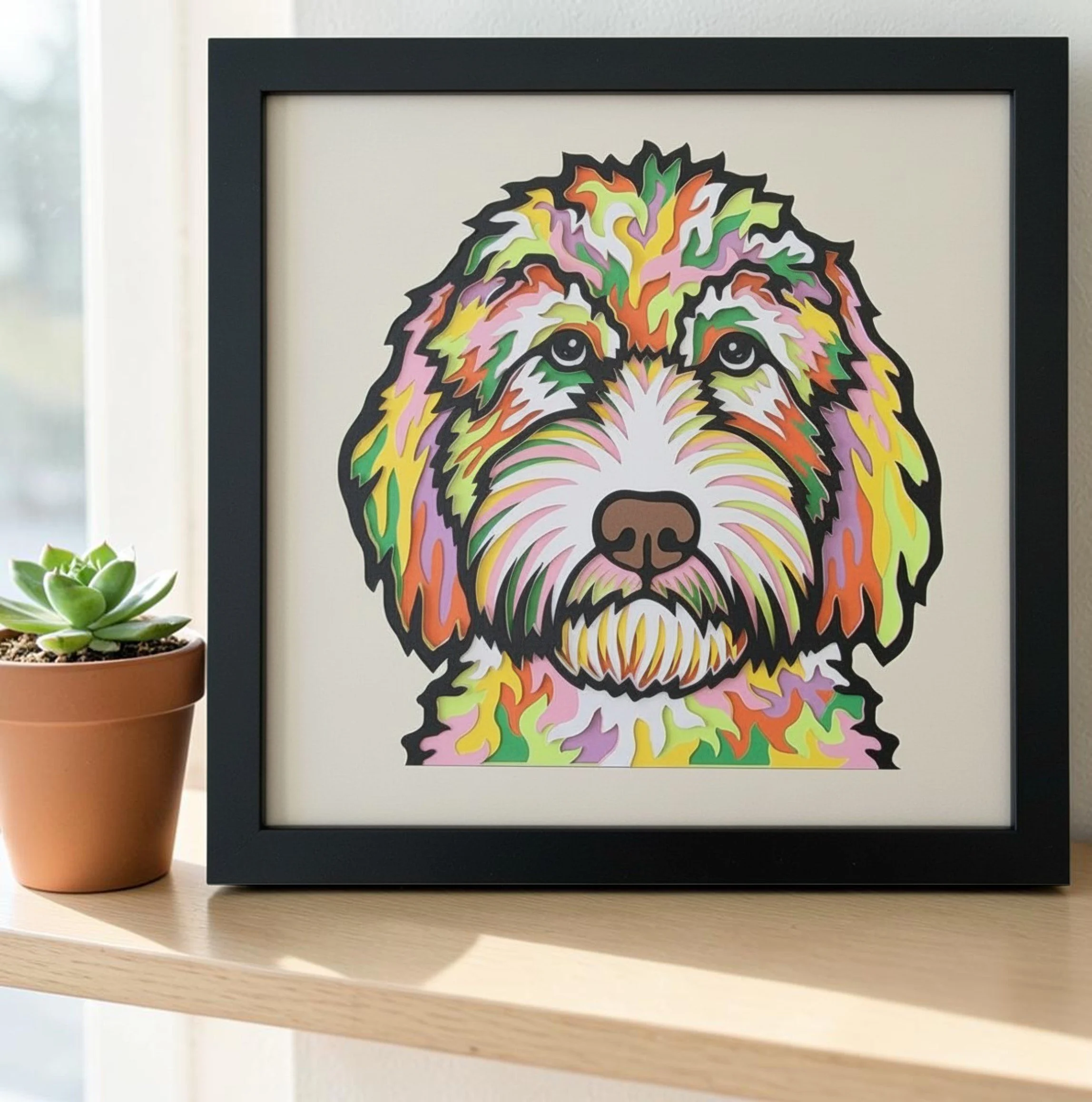 Bernedoodle Black Frame with Plant.jpg
