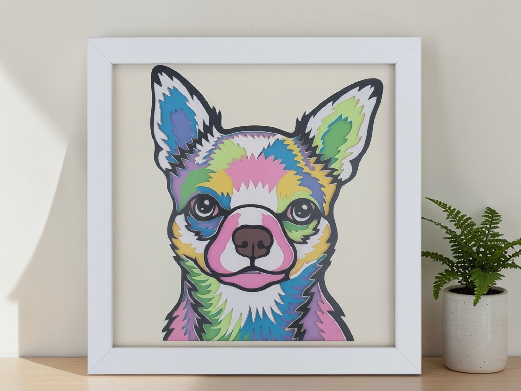 CHIHUAHUA WHITE FRAME WITH PLANT.jpg