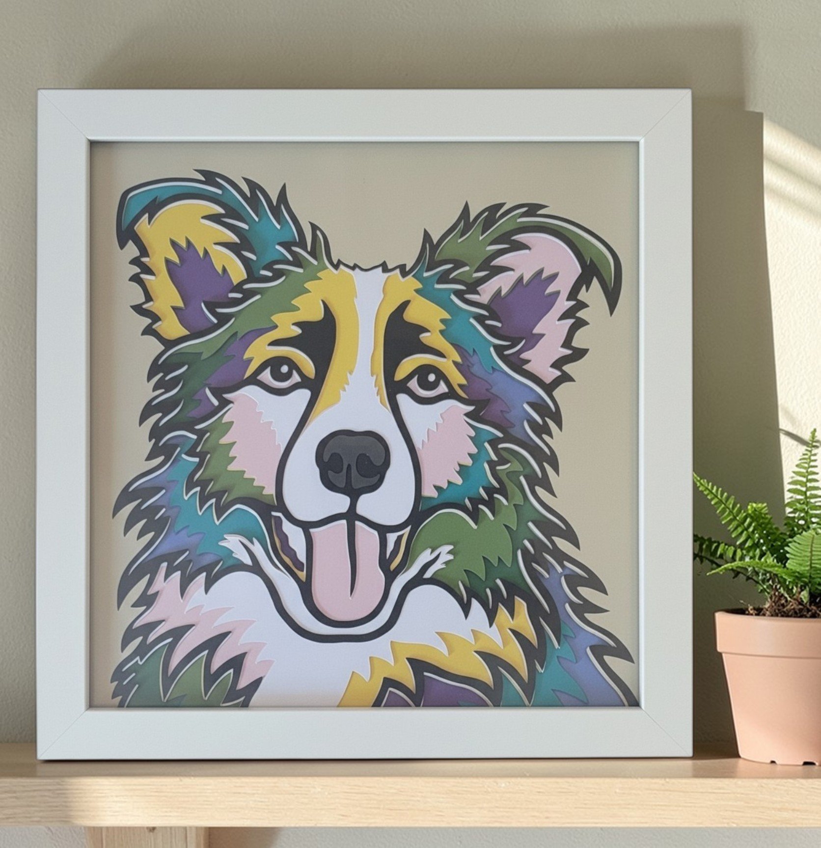BORDER COLLIE WHITE FRAME WITH PLANT.jpg