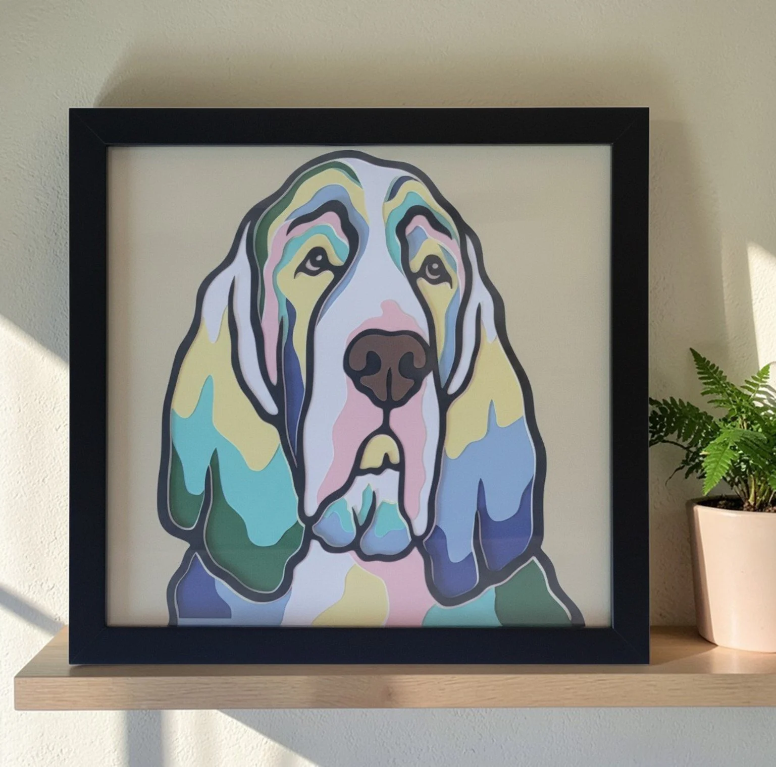 BLOOD HOUND BLACK FRAME WITH PLANT.jpg
