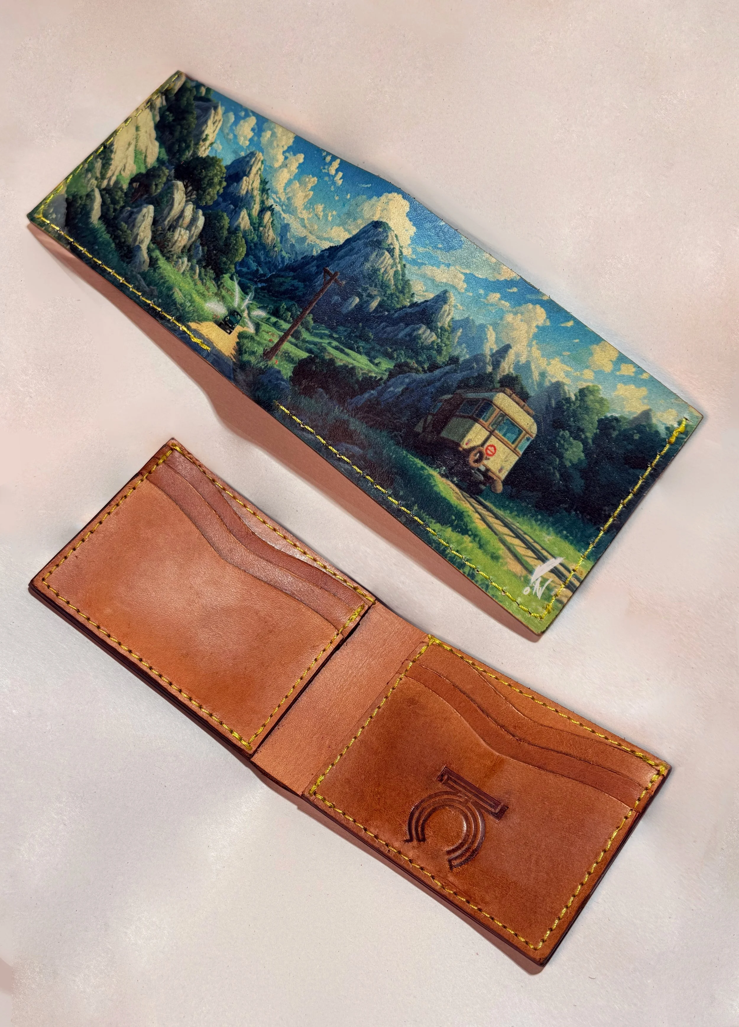 Illustrated Veg-tan wallets! 