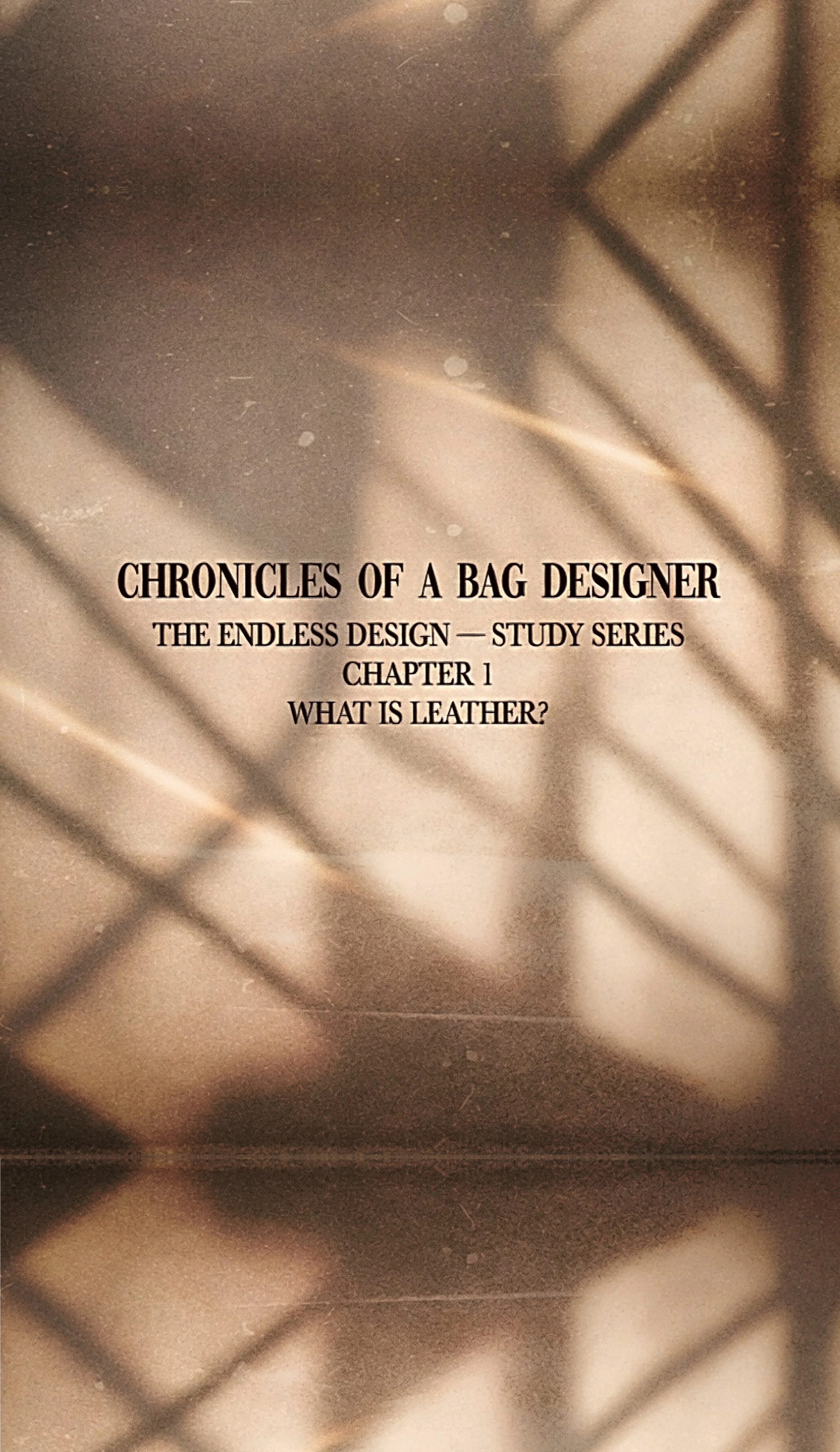 CHRONICLES OF A BAG DESIGNER
The Endless Design — Study Series
Chapter 1
WHAT IS LEATHER?