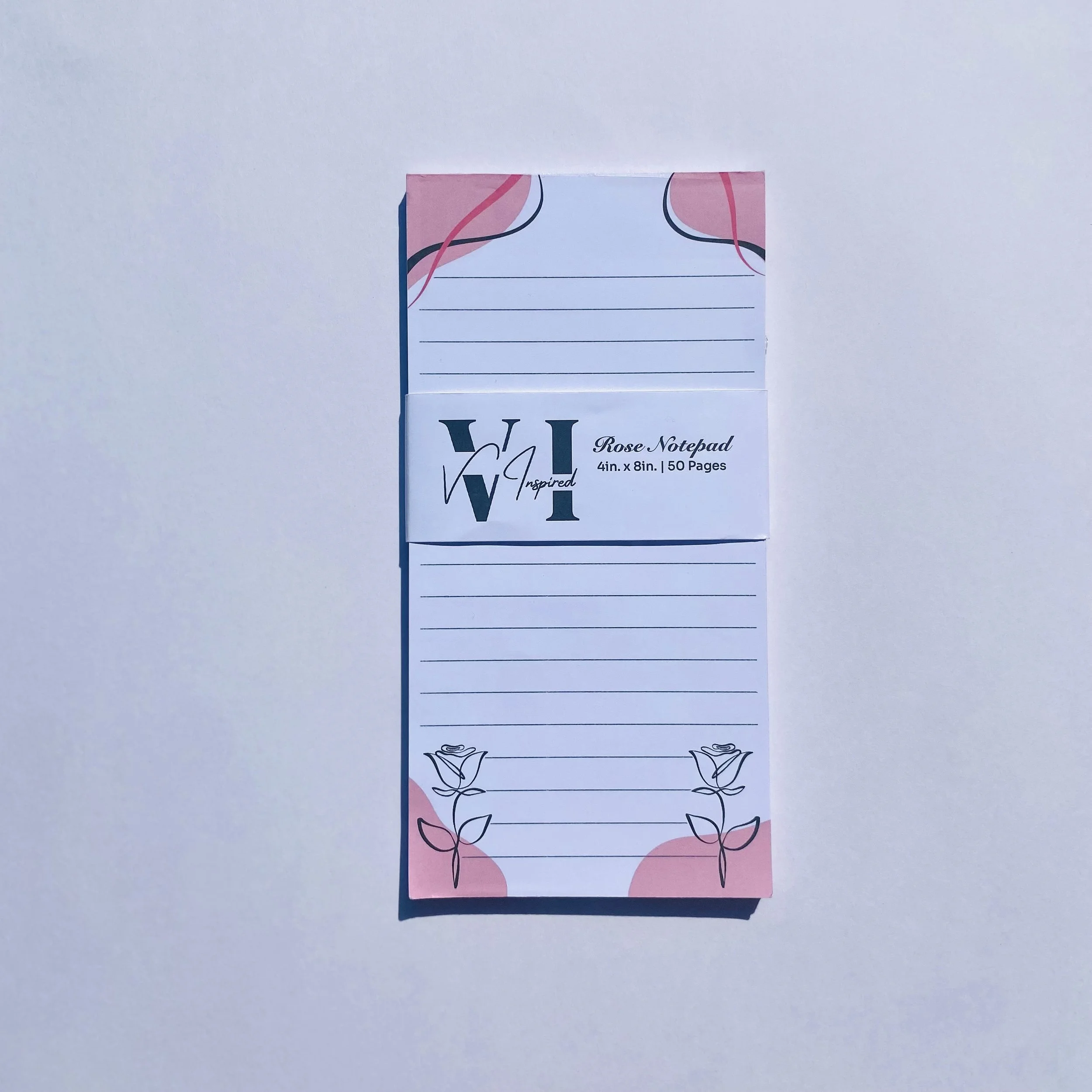 Handmade floral pink notepad