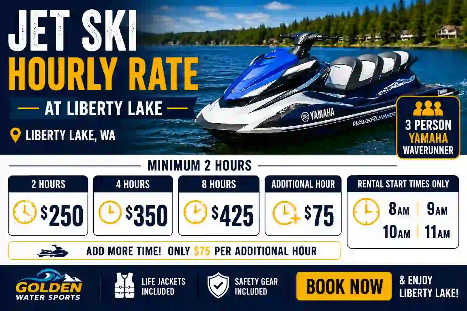 liberty lake jet ski rental hourly rates