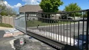 Residential wrought iron fence and gate refinishing in Salt Lake City by Element Coatings.