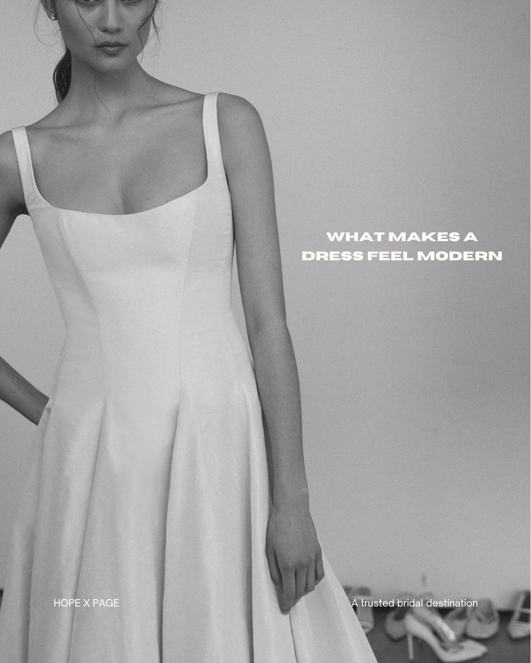 Modern bridal is not defined by one thing. 

It is a combination of clean silhouettes, considered detail and a sense of ease in how a gown moves and feels. Pieces that are designed with intention, rather than excess.

It is also about how it makes yo