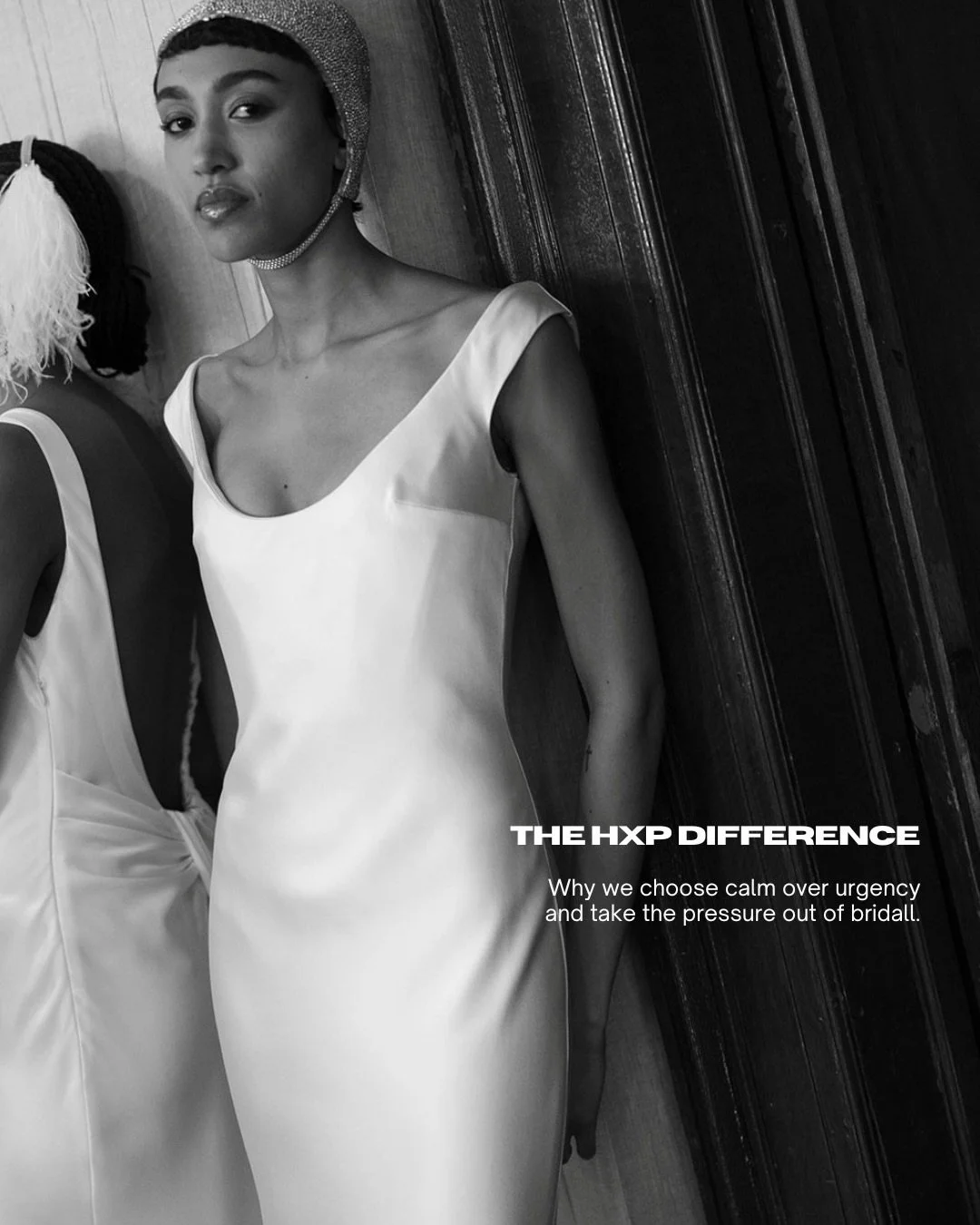 We approach bridal with calm and clarity, rather than pressure.

It means you have the space to understand what you&rsquo;re drawn to, to try without feeling rushed, and to move through the process in a way that feels considered.

Because the decisio