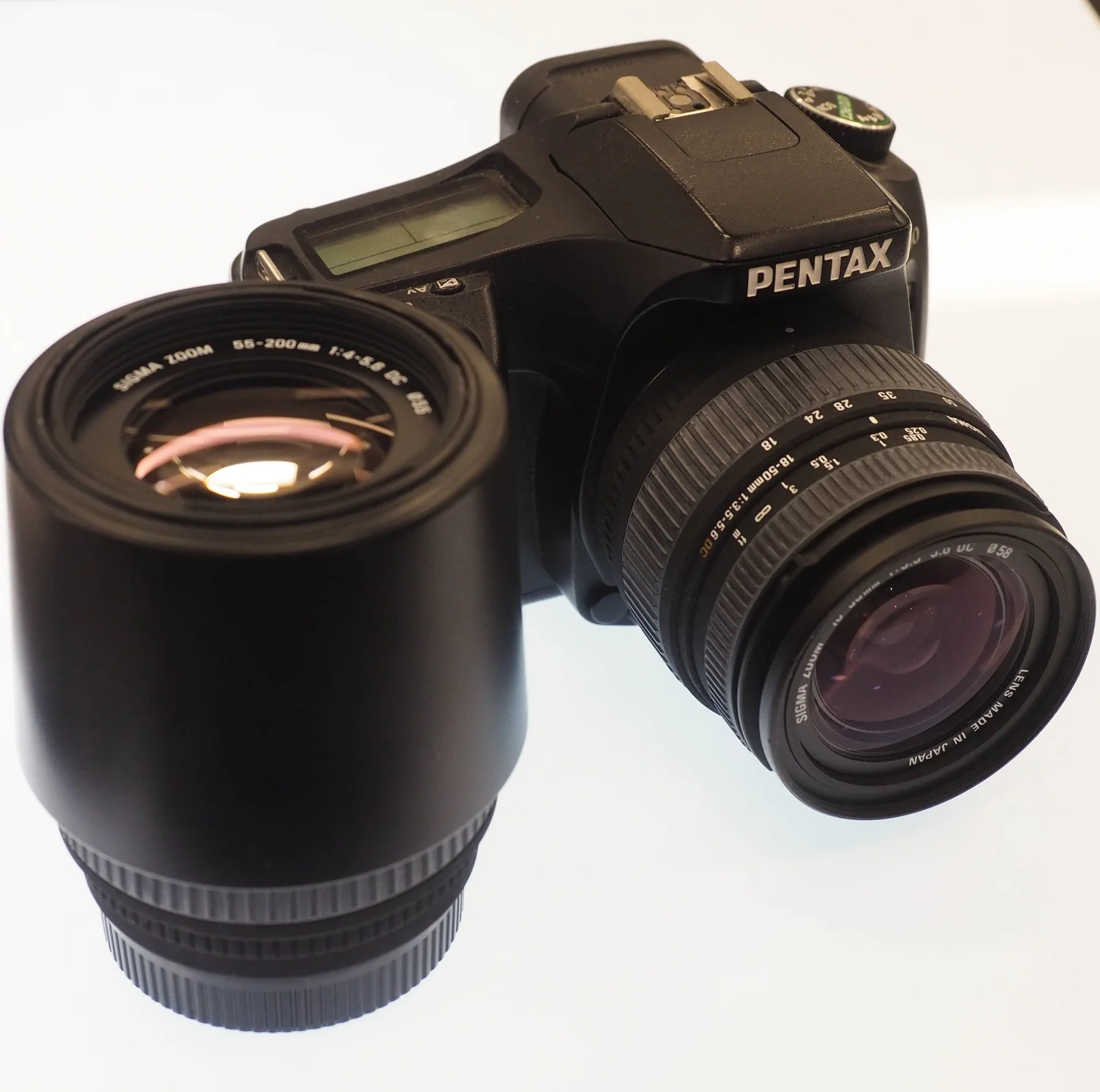 Pentax K200 with Sigma Zoom 18-50mm f3.5-5.6 Lens and Sigma Zoom 