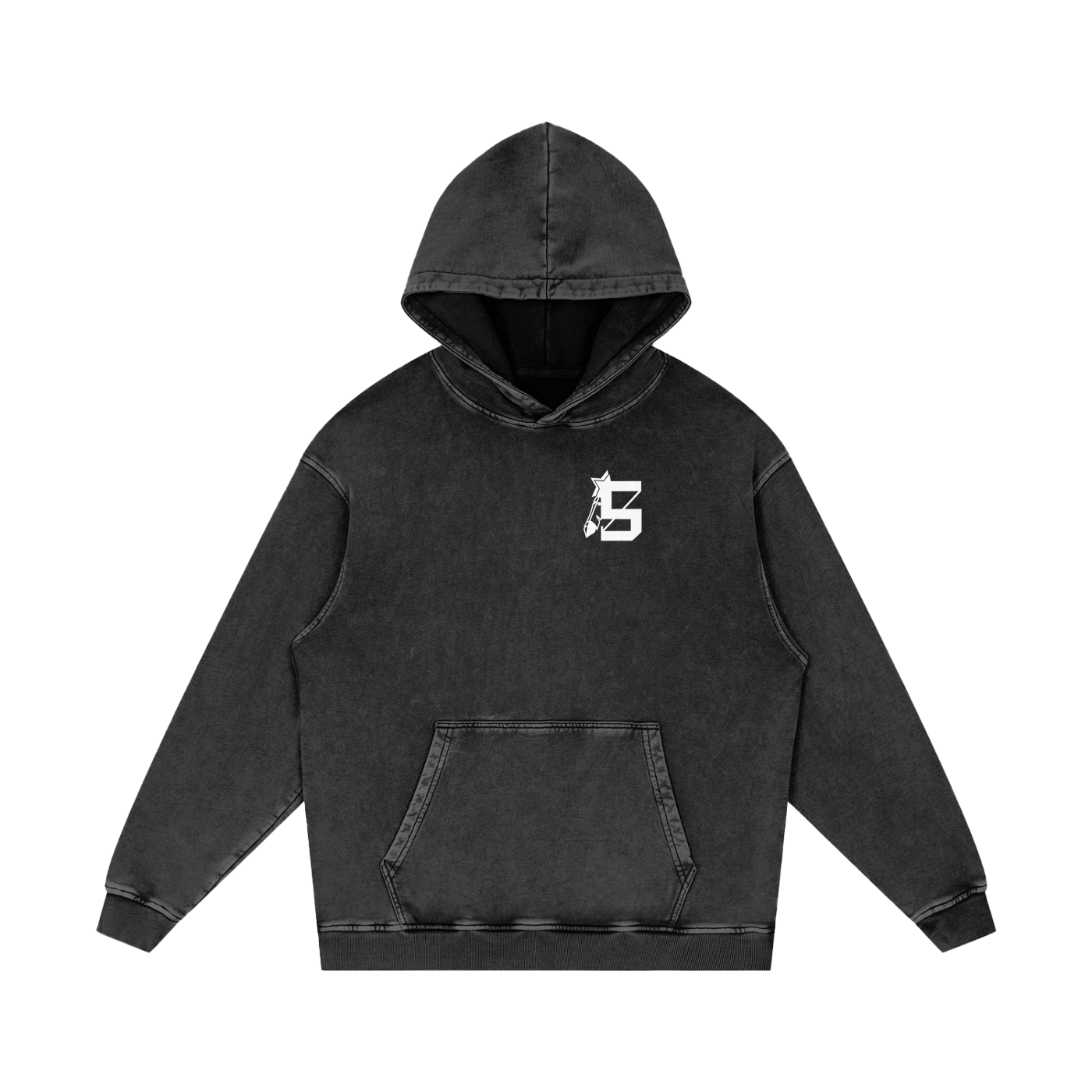 FLICKER / Snow Washed Loose Cotton Hoodie