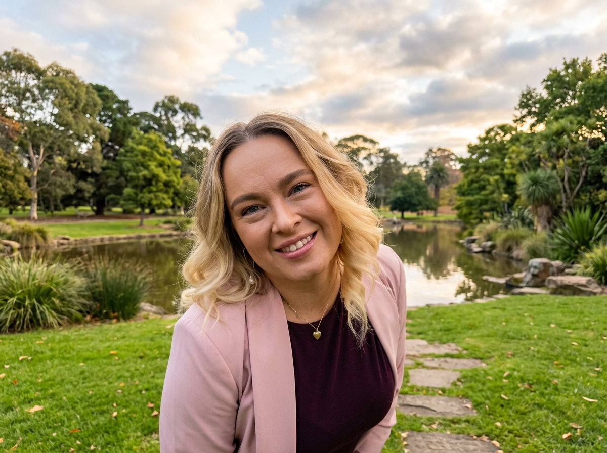 natasha laroo smiling looking professional and happy at the park